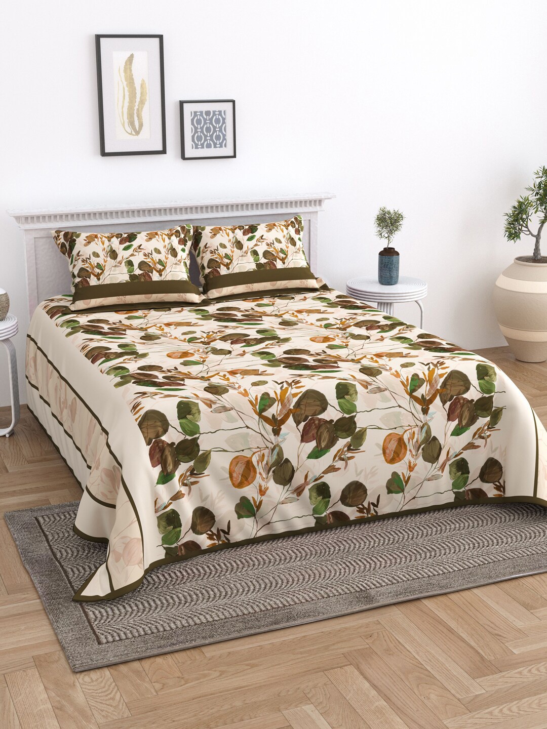 EverHOME Beige & Green Ethnic Motifs Printed Cotton Double King Bed Cover With 2 Pillow Covers
EverHOME Beige & Green Ethnic Motifs Printed Cotton Double King Bed Cover With 2 Pillow Covers