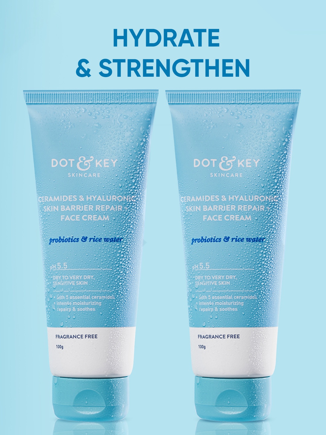 DOT & KEY Set of 2 Ceramides+Hyaluronic Skin Barrier Repair Face Cream - 100g Each, Blue
DOT & KEY Set of 2 Ceramides+Hyaluronic Skin Barrier Repair Face Cream - 100g Each, Blue