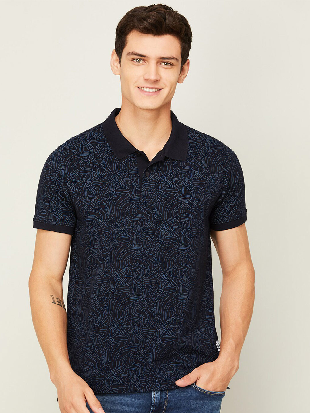 Fame Forever by Lifestyle Abstract Printed Polo Collar T-shirt, Navy blue
Fame Forever by Lifestyle Abstract Printed Polo Collar T-shirt, Navy blue