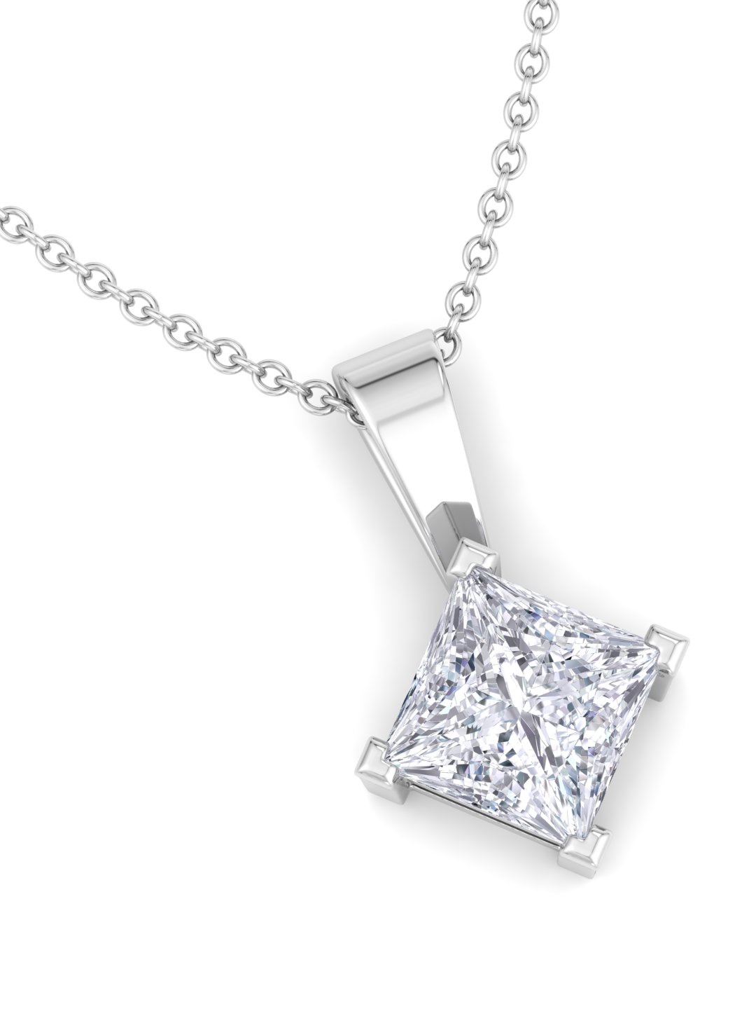 Inddus Jewels Women Rhodium-Plated Diamond Shaped 925 Sterling Silver Pendant With Chain, White
Inddus Jewels Women Rhodium-Plated Diamond Shaped 925 Sterling Silver Pendant With Chain, White