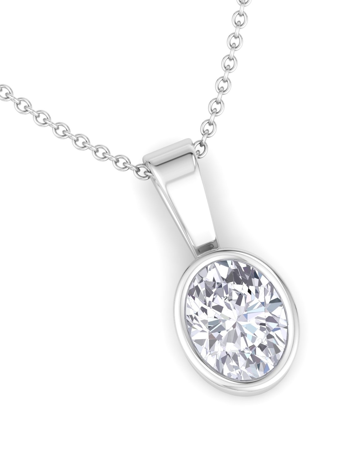Inddus Jewels Women Rhodium-Plated Oval Shaped 925 Sterling Silver Pendant With Chain, White
Inddus Jewels Women Rhodium-Plated Oval Shaped 925 Sterling Silver Pendant With Chain, White