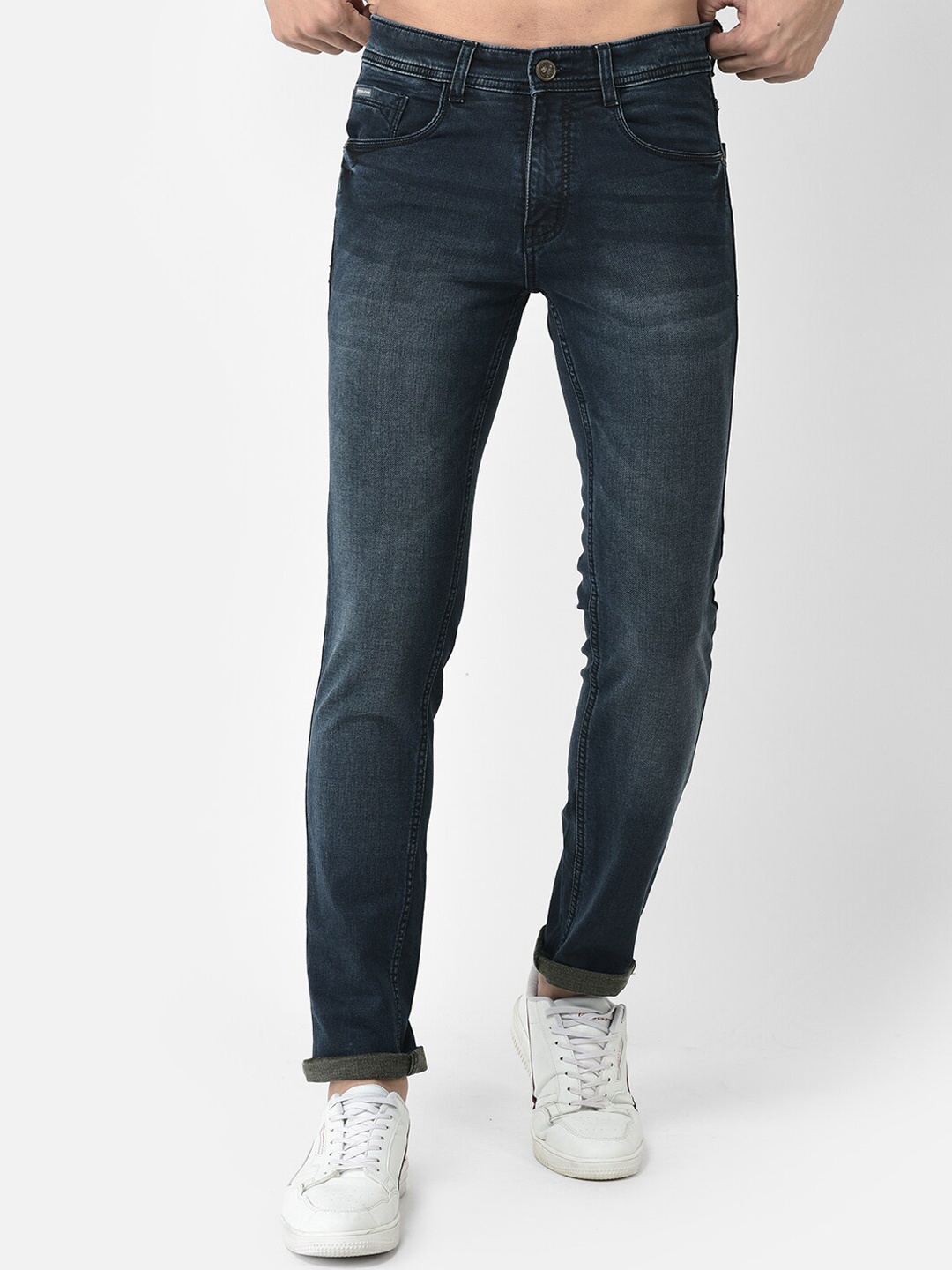 COBB Men Slim Fit Light Fade Cotton Jeans, Blue