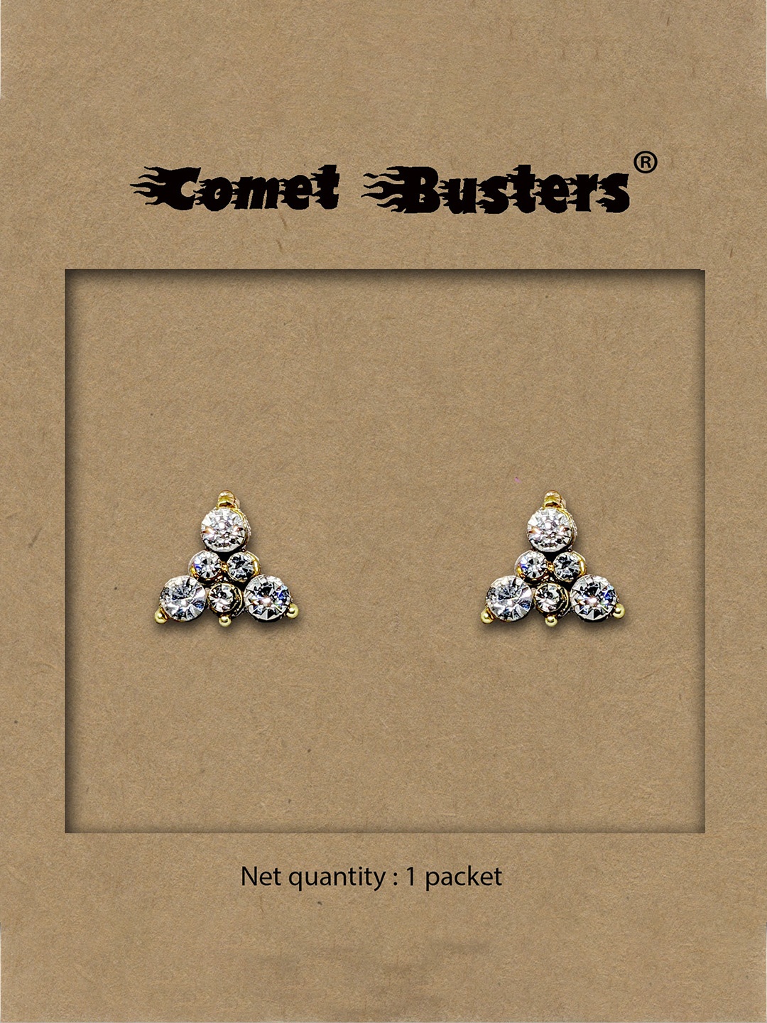 Comet Busters Gold-Plated Contemporary Non Piercing Self Adhesive Studs Earring, White
Comet Busters Gold-Plated Contemporary Non Piercing Self Adhesive Studs Earring, White