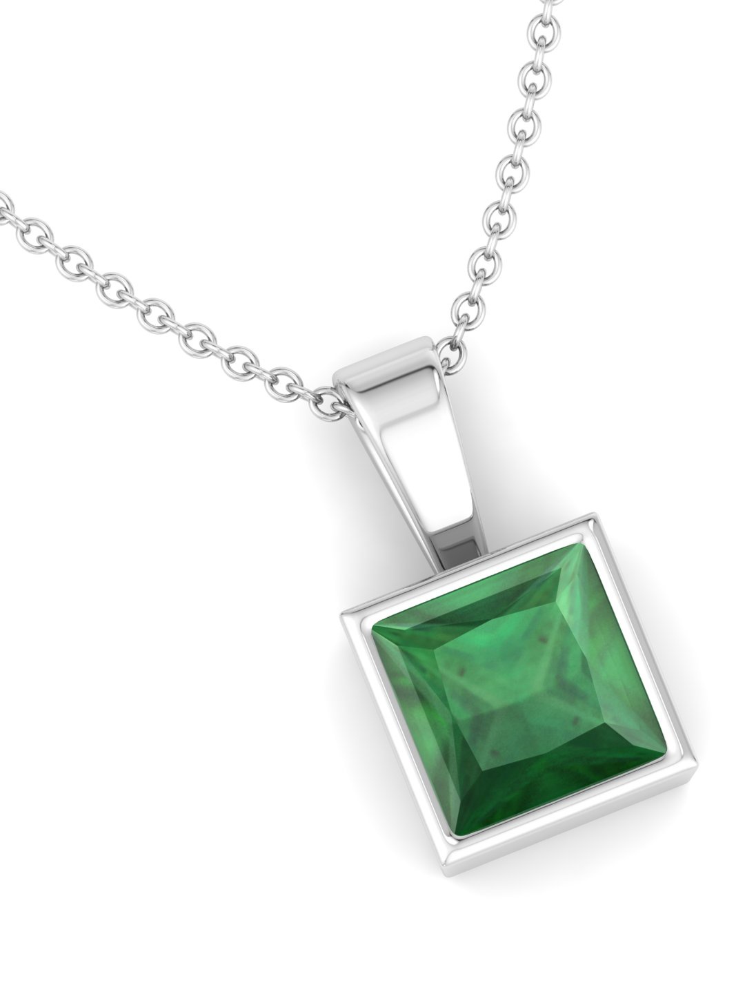 Inddus Jewels 925 Sterling Silver Rhodium-Plated Square Shaped CZ-Studded Pendant With Chain, Green
Inddus Jewels 925 Sterling Silver Rhodium-Plated Square Shaped CZ-Studded Pendant With Chain, Green