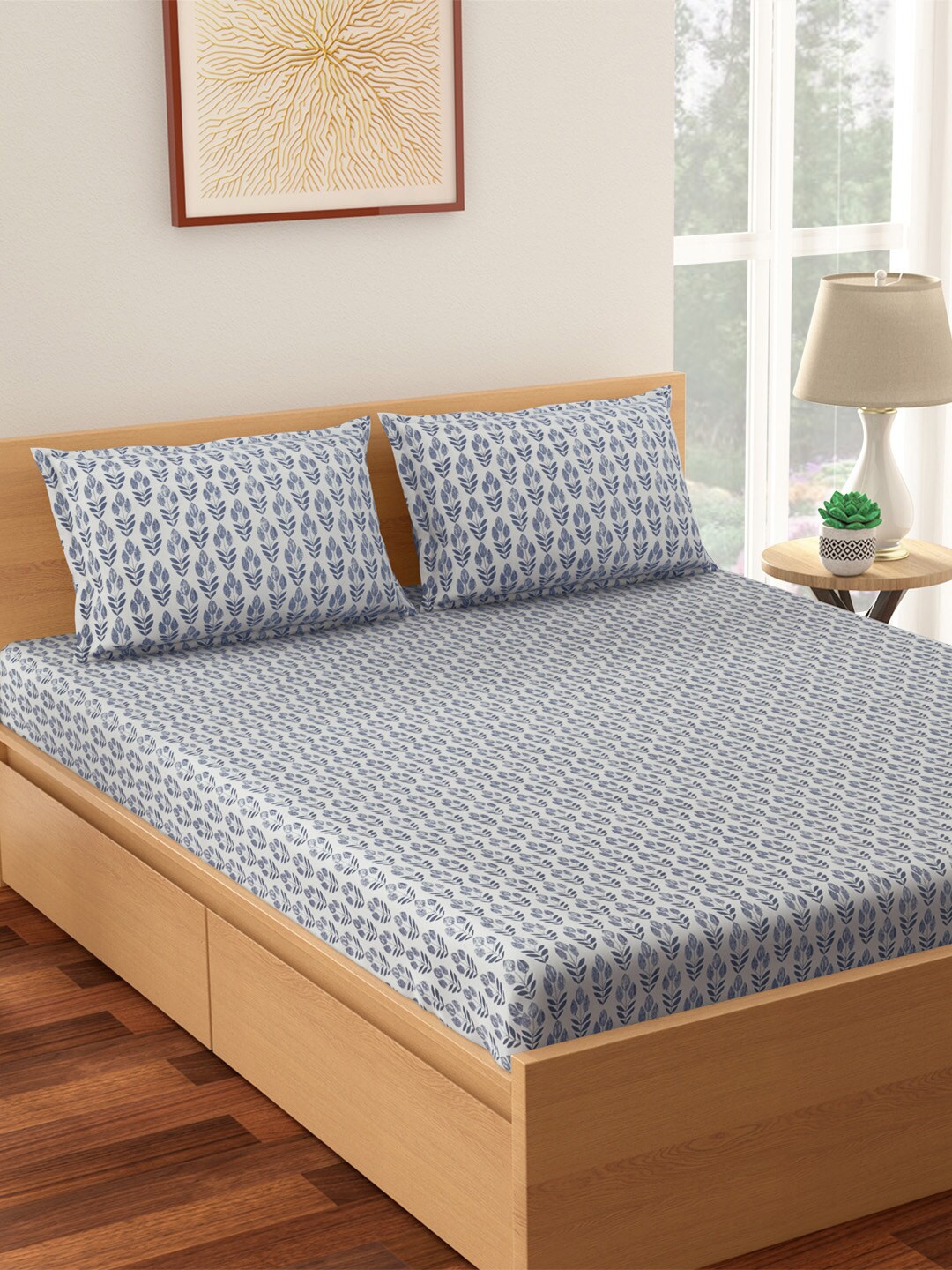 Living scapes by Pantaloons Blue & White Ethnic Motifs Queen Bedsheet With 2 Pillow Covers
Living scapes by Pantaloons Blue & White Ethnic Motifs Queen Bedsheet With 2 Pillow Covers