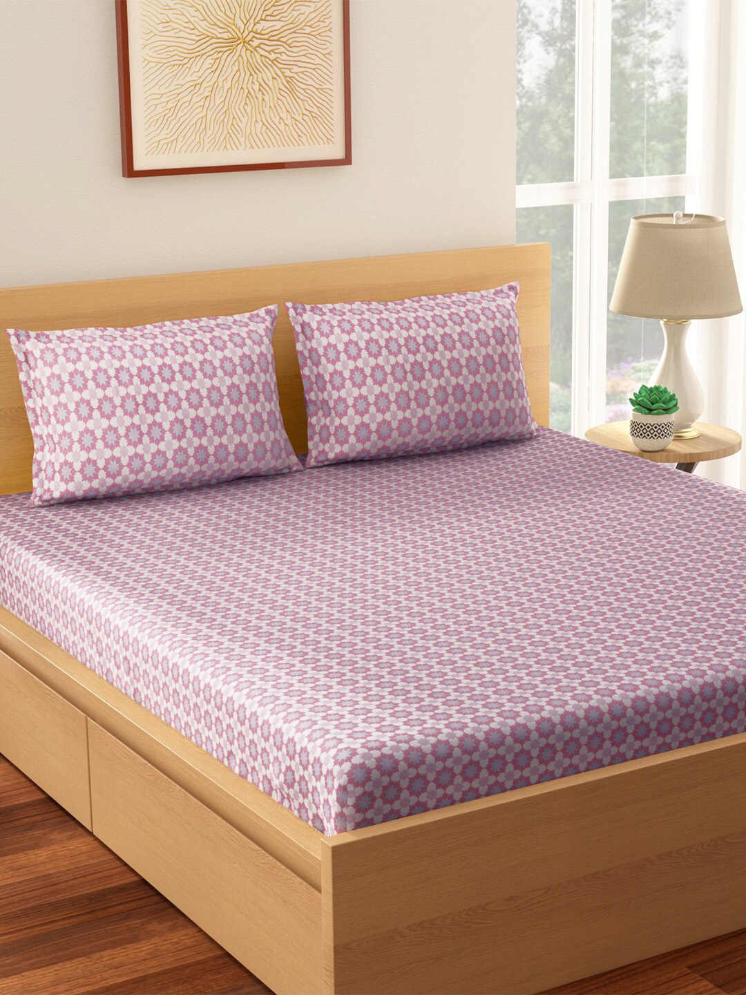 Living scapes by Pantaloons Pink & White Floral Printed King Bedsheet With 2 Pillow Covers
Living scapes by Pantaloons Pink & White Floral Printed King Bedsheet With 2 Pillow Covers