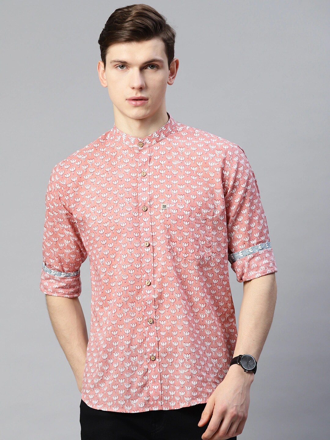 Readiprint Fashions Men Floral Printed Cotton Mandarin Collar Comfort Opaque Casual Shirt, Pink
Readiprint Fashions Men Floral Printed Cotton Mandarin Collar Comfort Opaque Casual Shirt, Pink