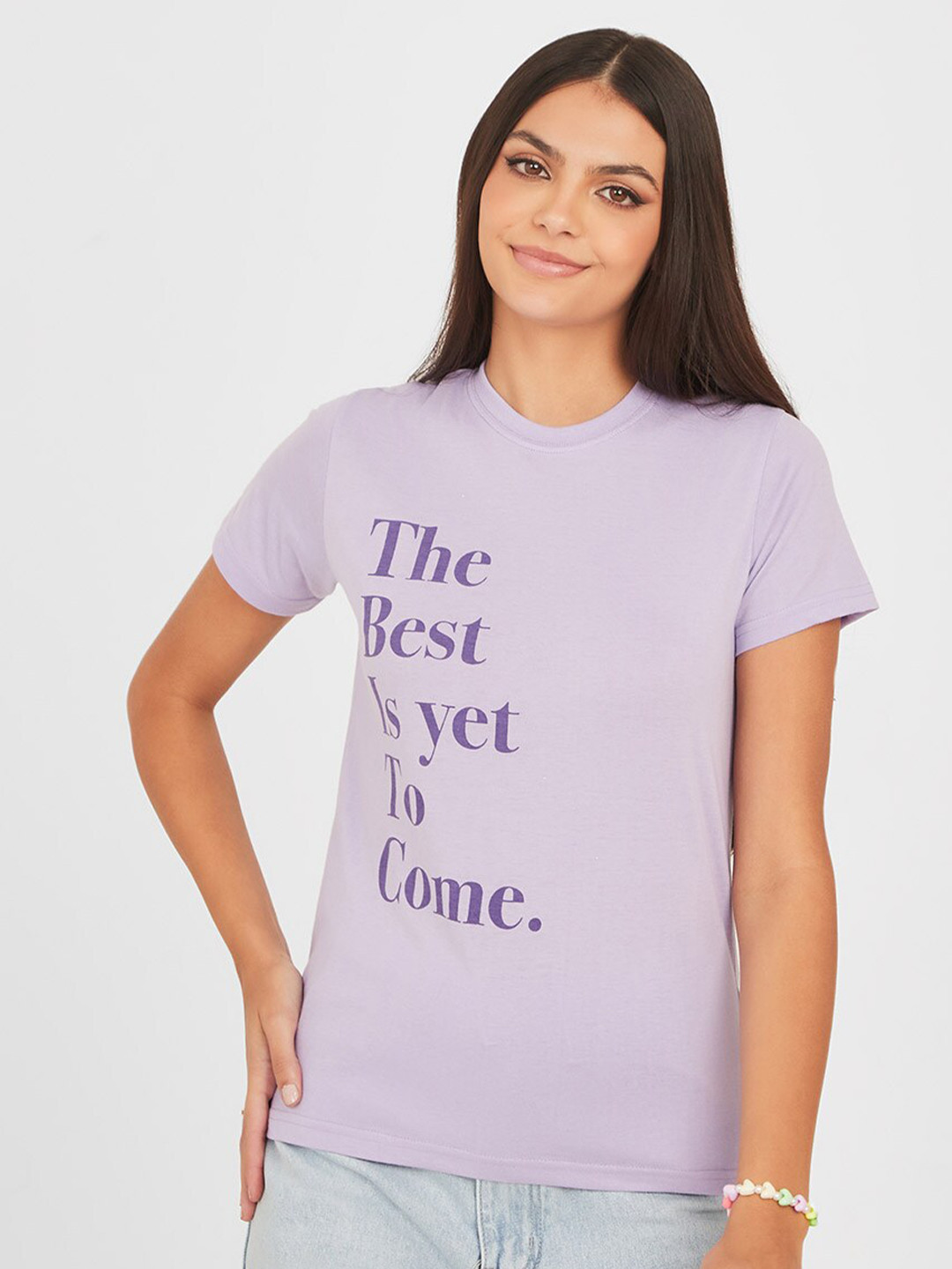 Styli Purple Typography Printed Short Sleeves T-shirt 
Styli Purple Typography Printed Short Sleeves T-shirt