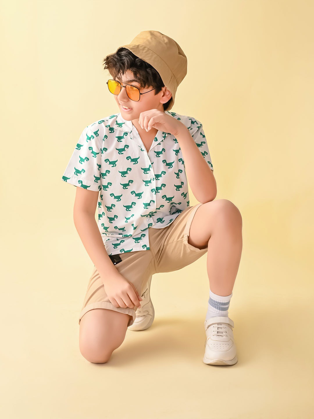 LilPicks Boys Spread Collar Dinosaur Conversational Printed Cotton Casual Shirt, Off white
LilPicks Boys Spread Collar Dinosaur Conversational Printed Cotton Casual Shirt, Off white