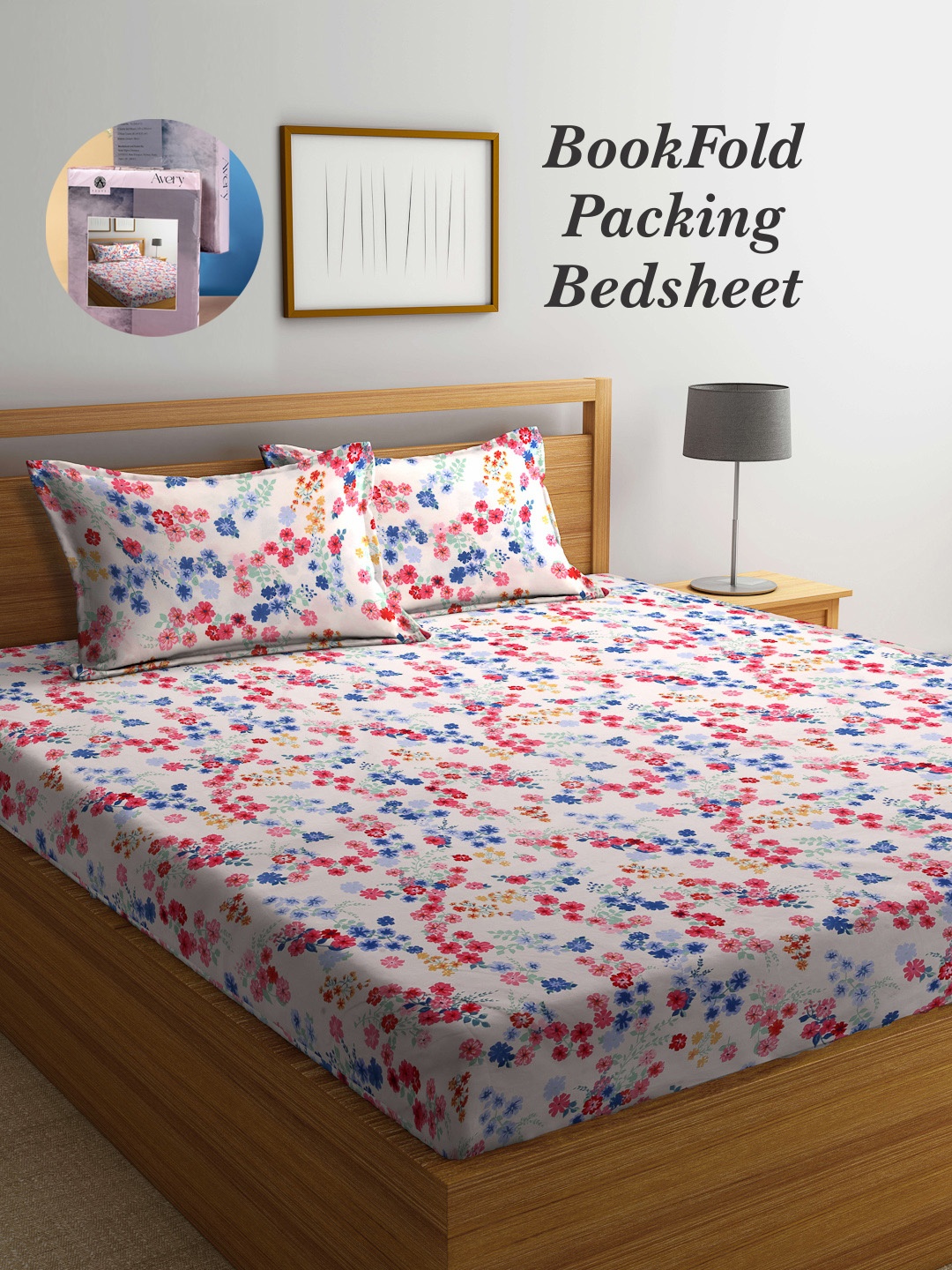 Arrabi Bookfold Pink & Blue Floral Printed 300 TC King Bedsheet With 2 Pillow Covers
Arrabi Bookfold Pink & Blue Floral Printed 300 TC King Bedsheet With 2 Pillow Covers