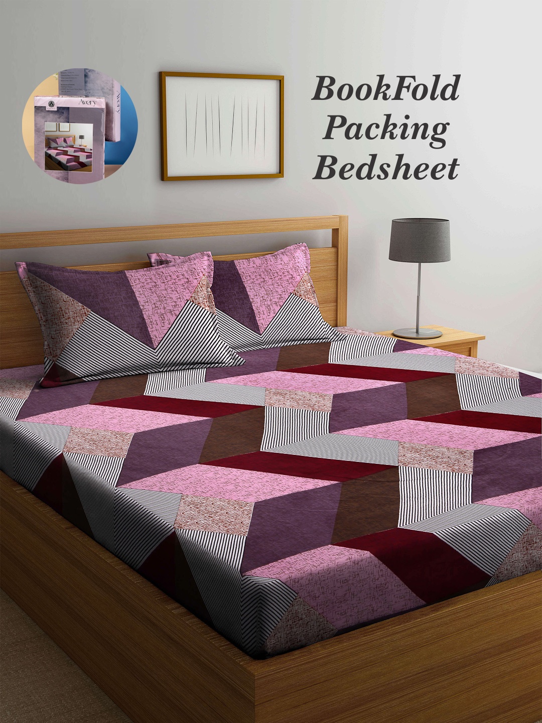 Arrabi Bookfold Pink & Purple Geometric Printed 300 TC King Bedsheet & Pillow Covers
Arrabi Bookfold Pink & Purple Geometric Printed 300 TC King Bedsheet & Pillow Covers