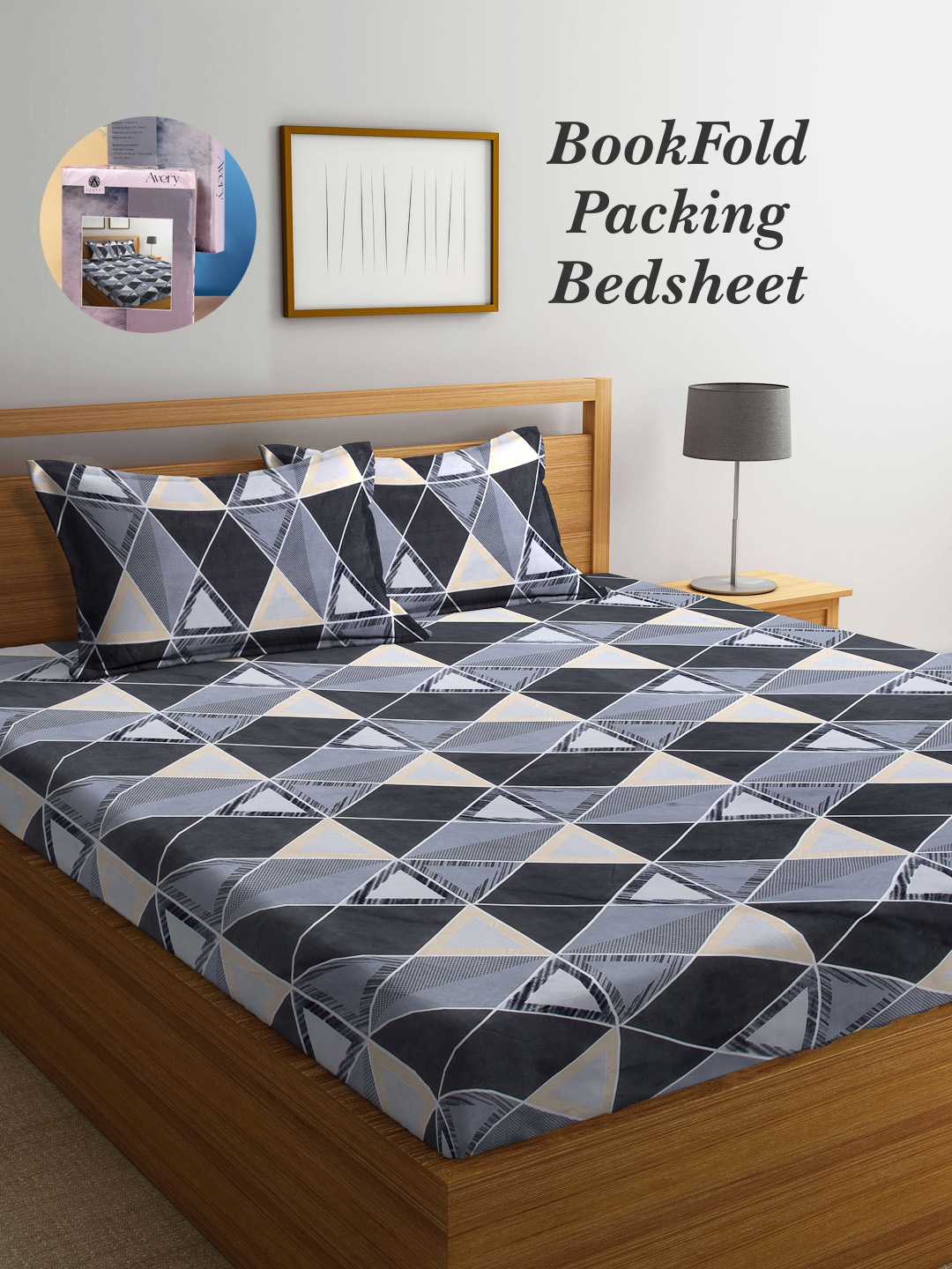 Arrabi Bookfold Grey & Black Geometric Printed 300 TC King Bedsheet With 2 Pillow Covers
Arrabi Bookfold Grey & Black Geometric Printed 300 TC King Bedsheet With 2 Pillow Covers