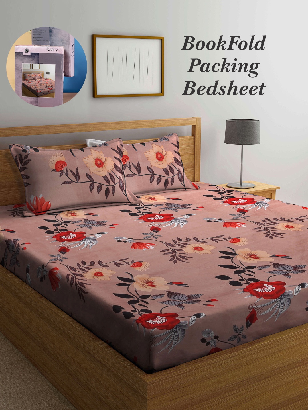 Arrabi Bookfold Peach & Red Floral Printed 300 TC King Bedsheet With 2 Pillow Covers
Arrabi Bookfold Peach & Red Floral Printed 300 TC King Bedsheet With 2 Pillow Covers
