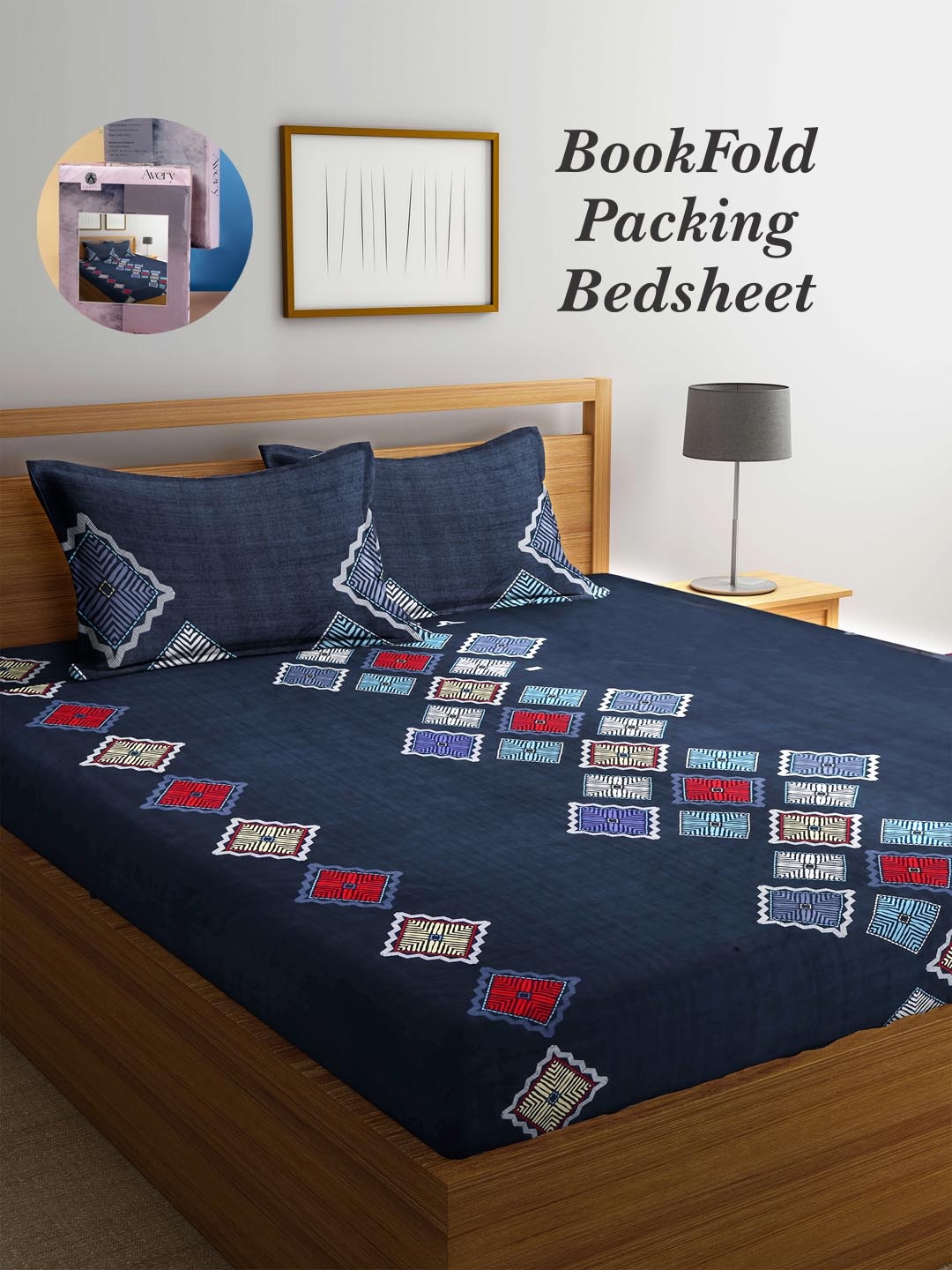 Arrabi Bookfold Blue & White Geometric Printed 300 TC King Bedsheet & 2 Pillow Covers
Arrabi Bookfold Blue & White Geometric Printed 300 TC King Bedsheet & 2 Pillow Covers