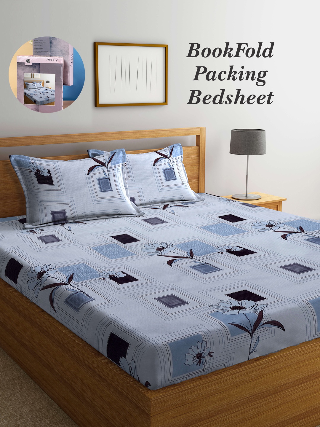 Arrabi Bookfold Blue & Coffee Brown Floral Printed 300 TC King Bedsheet & 2 Pillow Covers
Arrabi Bookfold Blue & Coffee Brown Floral Printed 300 TC King Bedsheet & 2 Pillow Covers