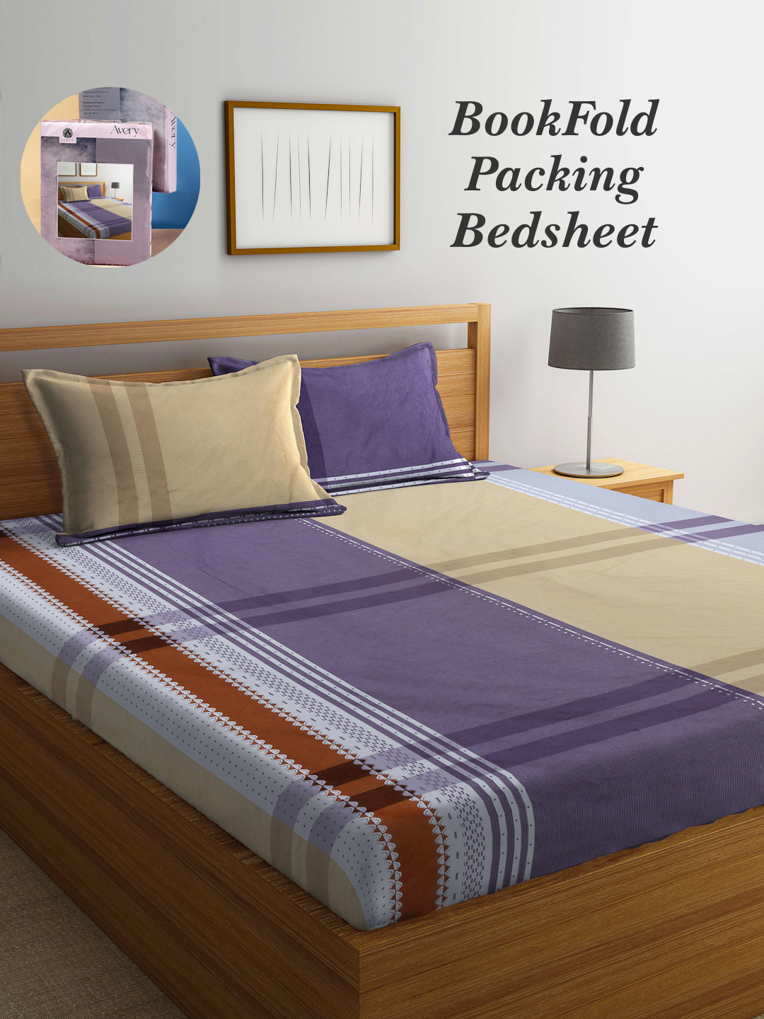 Arrabi Bookfold Purple & Beige Geometric Printed 300 TC King Bedsheet & 2 Pillow Covers
Arrabi Bookfold Purple & Beige Geometric Printed 300 TC King Bedsheet & 2 Pillow Covers