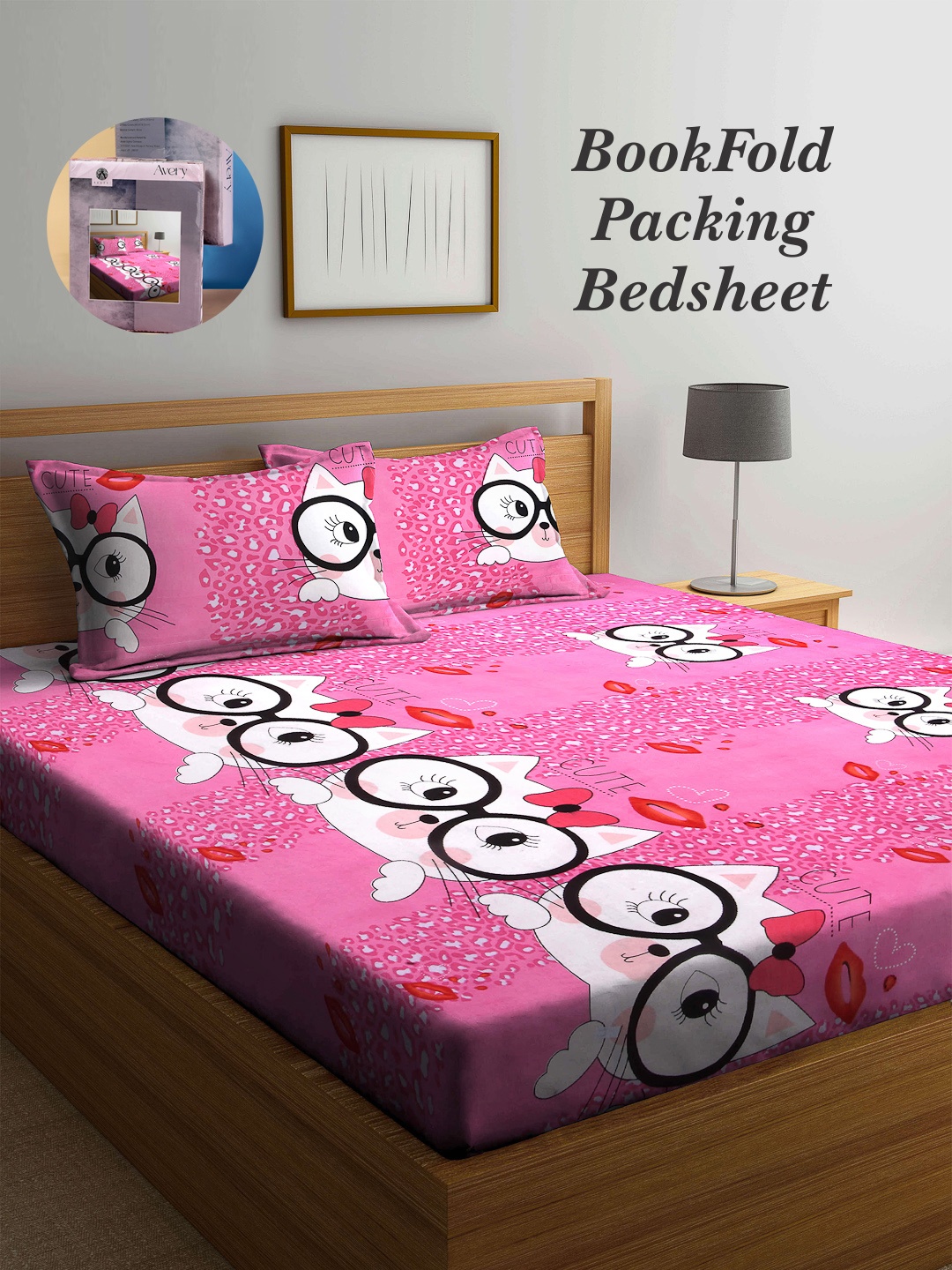 Arrabi Bookfold Pink & White Conversational 300 TC King Bedsheet With 2 Pillow Covers
Arrabi Bookfold Pink & White Conversational 300 TC King Bedsheet With 2 Pillow Covers