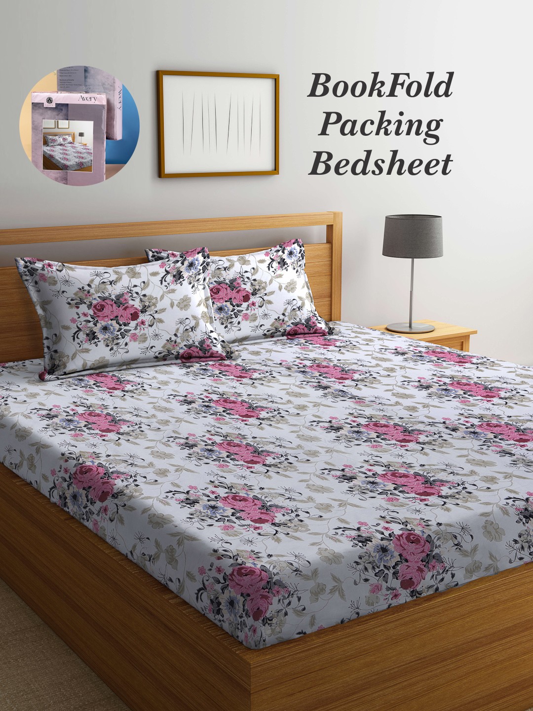 Arrabi Bookfold White & Pink Floral Printed 300 TC King Bedsheet With 2 Pillow Covers
Arrabi Bookfold White & Pink Floral Printed 300 TC King Bedsheet With 2 Pillow Covers