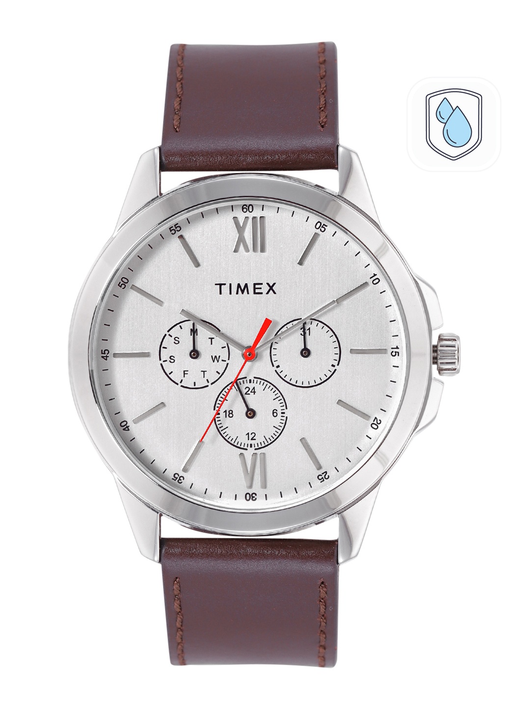Timex Men Brass Dial & Leather Straps Analogue Multi Function Watch TWEG165SMU10, Silver
Timex Men Brass Dial & Leather Straps Analogue Multi Function Watch TWEG165SMU10, Silver