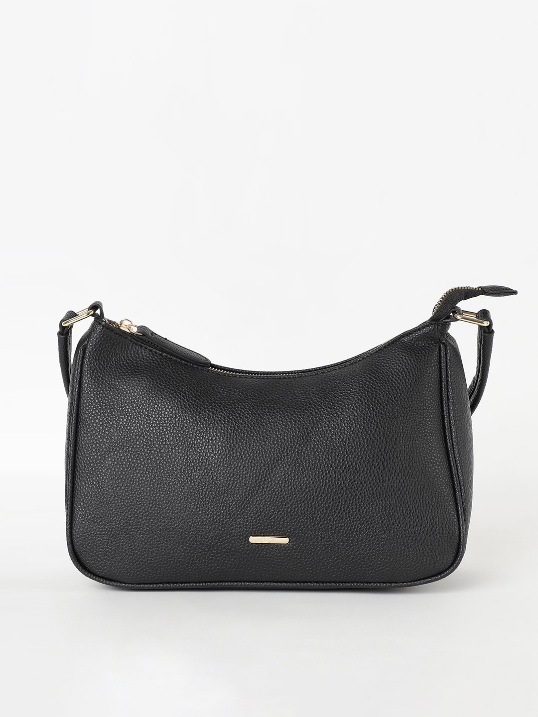Ginger by Lifestyle Textured Structured Hobo Bag, Black