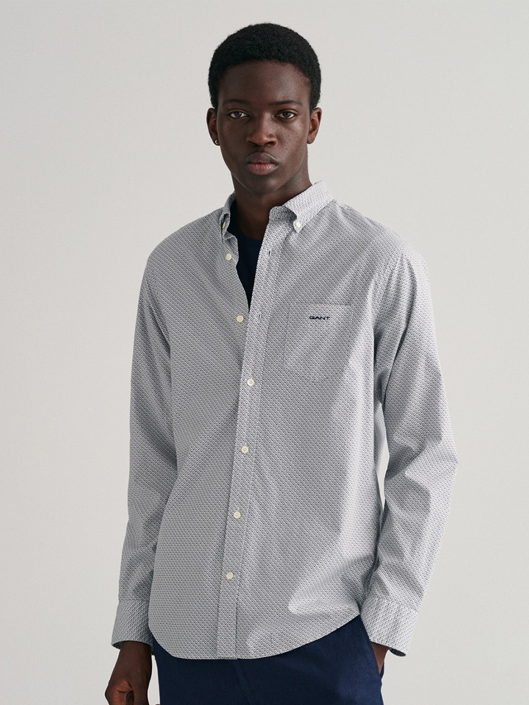 GANT Classic Micro Ditsy Printed Button Down Collar Opaque Cotton Casual Shirt, Blue
GANT Classic Micro Ditsy Printed Button Down Collar Opaque Cotton Casual Shirt, Blue
