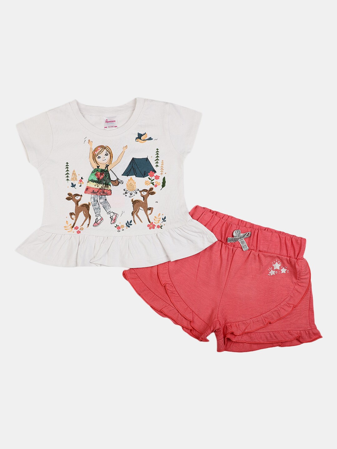V-Mart Girsl Printed Pure Cotton Round Neck Top with Shorts Clothing Set, White
V-Mart Girsl Printed Pure Cotton Round Neck Top with Shorts Clothing Set, White