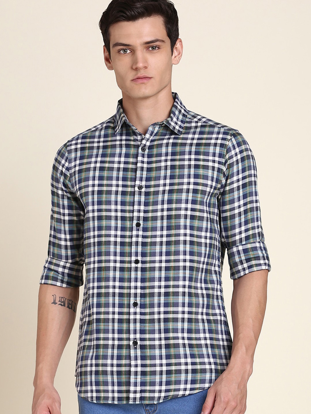 Dennis Lingo Spread Collar Slim Fit Tartan Checked Pure Cotton Casual Shirt, Navy blue
Dennis Lingo Spread Collar Slim Fit Tartan Checked Pure Cotton Casual Shirt, Navy blue