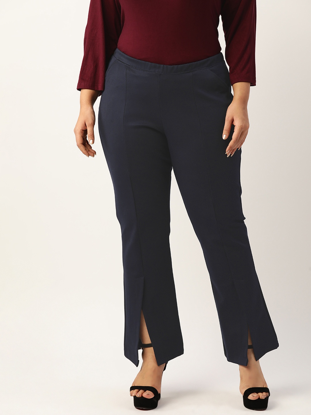 theRebelinme Plus Size Knitted Relaxed High-Rise Easy Wash Pleated Trousers, Navy blue
theRebelinme Plus Size Knitted Relaxed High-Rise Easy Wash Pleated Trousers, Navy blue
