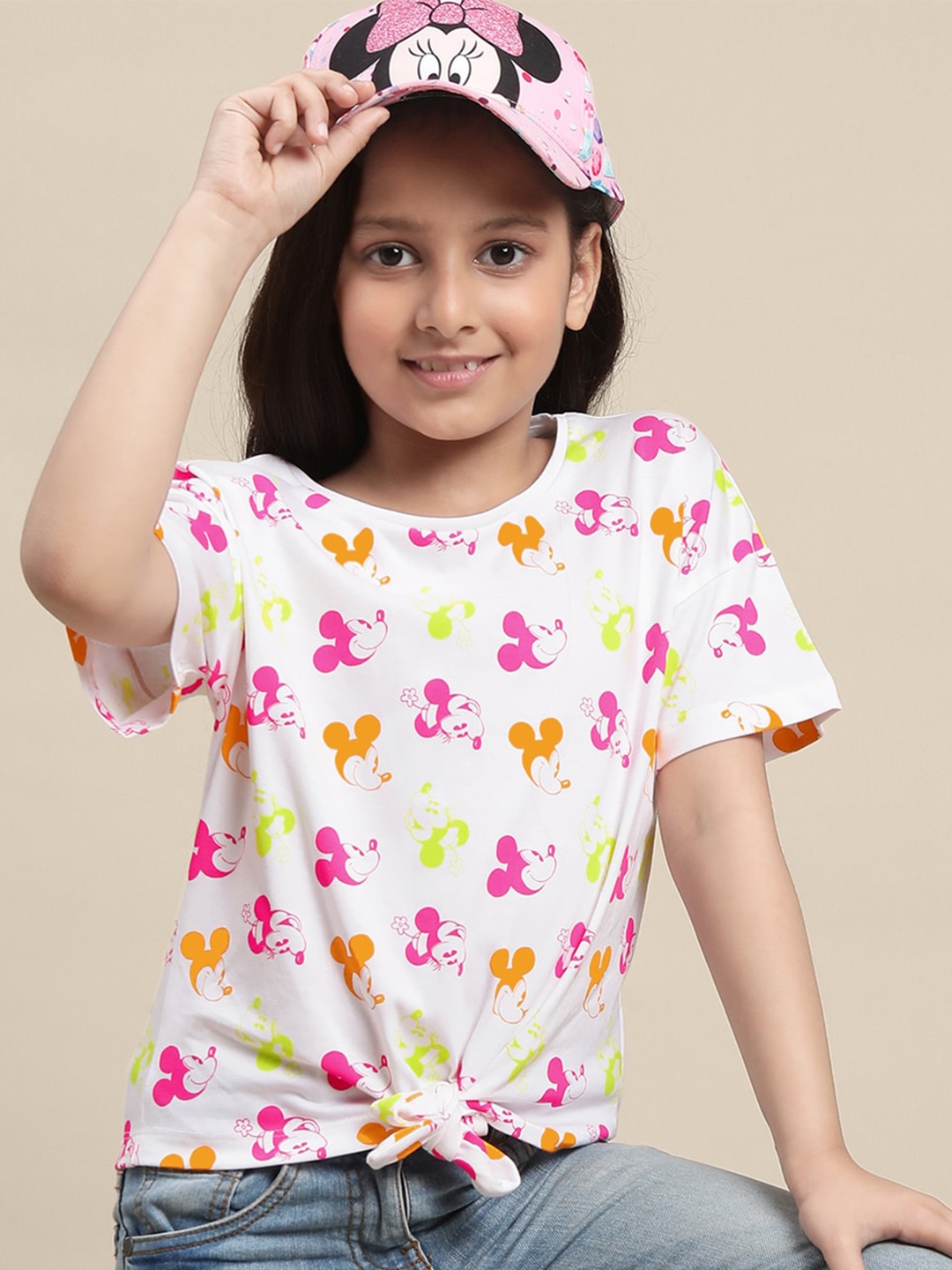 Kids Ville Girls Mickey Mouse Printed Drop-Shoulder Cotton T-shirt, White
Kids Ville Girls Mickey Mouse Printed Drop-Shoulder Cotton T-shirt, White