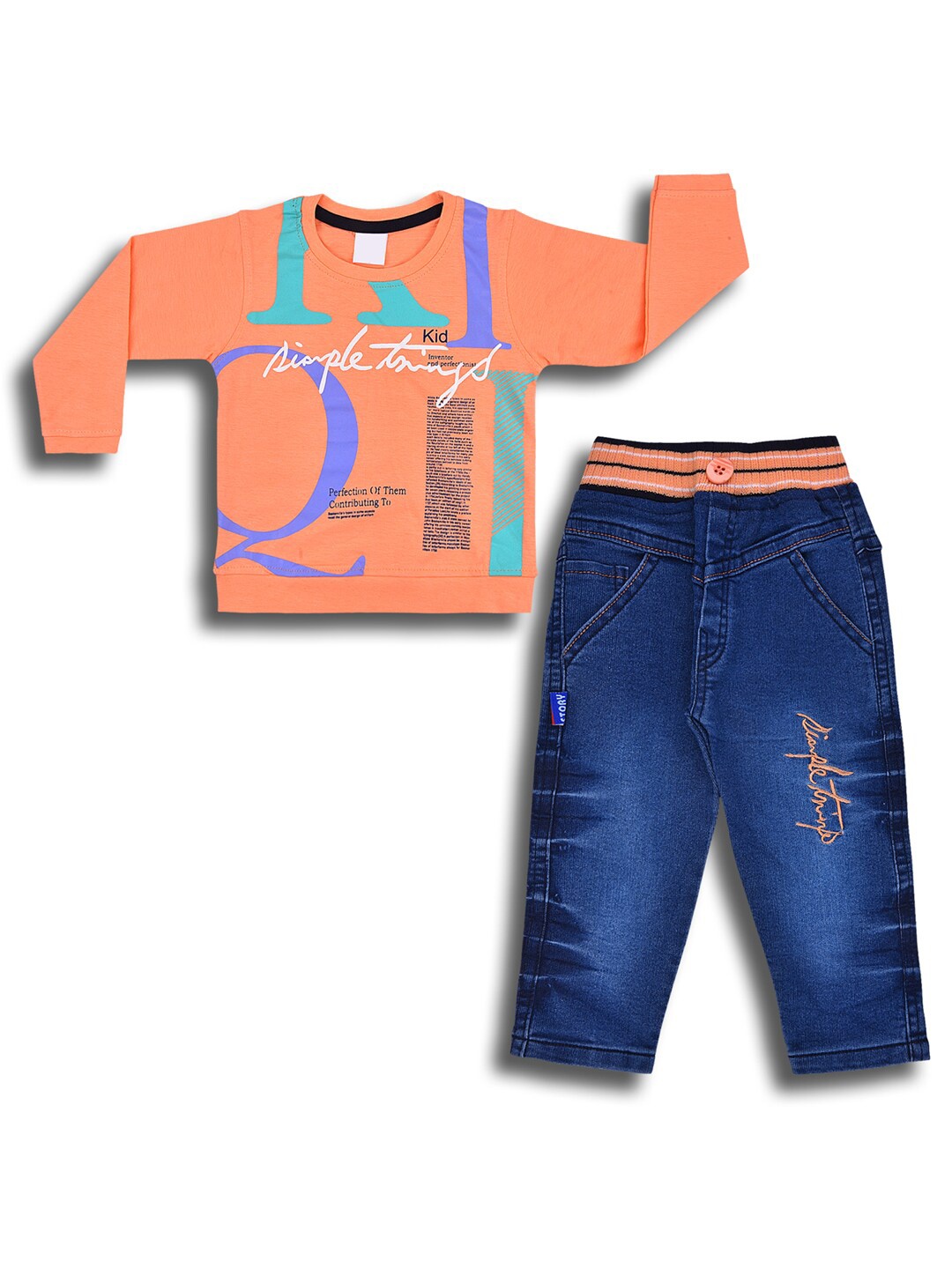 Wish Karo Boys Printed Round Neck Long Sleeves T-shirt with Jeans Clothing Set, Peach
Wish Karo Boys Printed Round Neck Long Sleeves T-shirt with Jeans Clothing Set, Peach