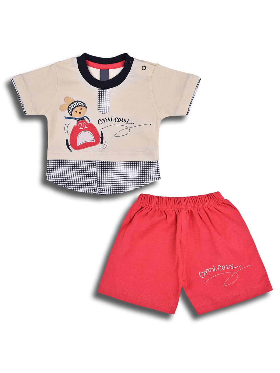 Wish Karo Boys Printed Round Neck Short Sleeves T-shirt with Shorts Clothing Set, Beige
Wish Karo Boys Printed Round Neck Short Sleeves T-shirt with Shorts Clothing Set, Beige