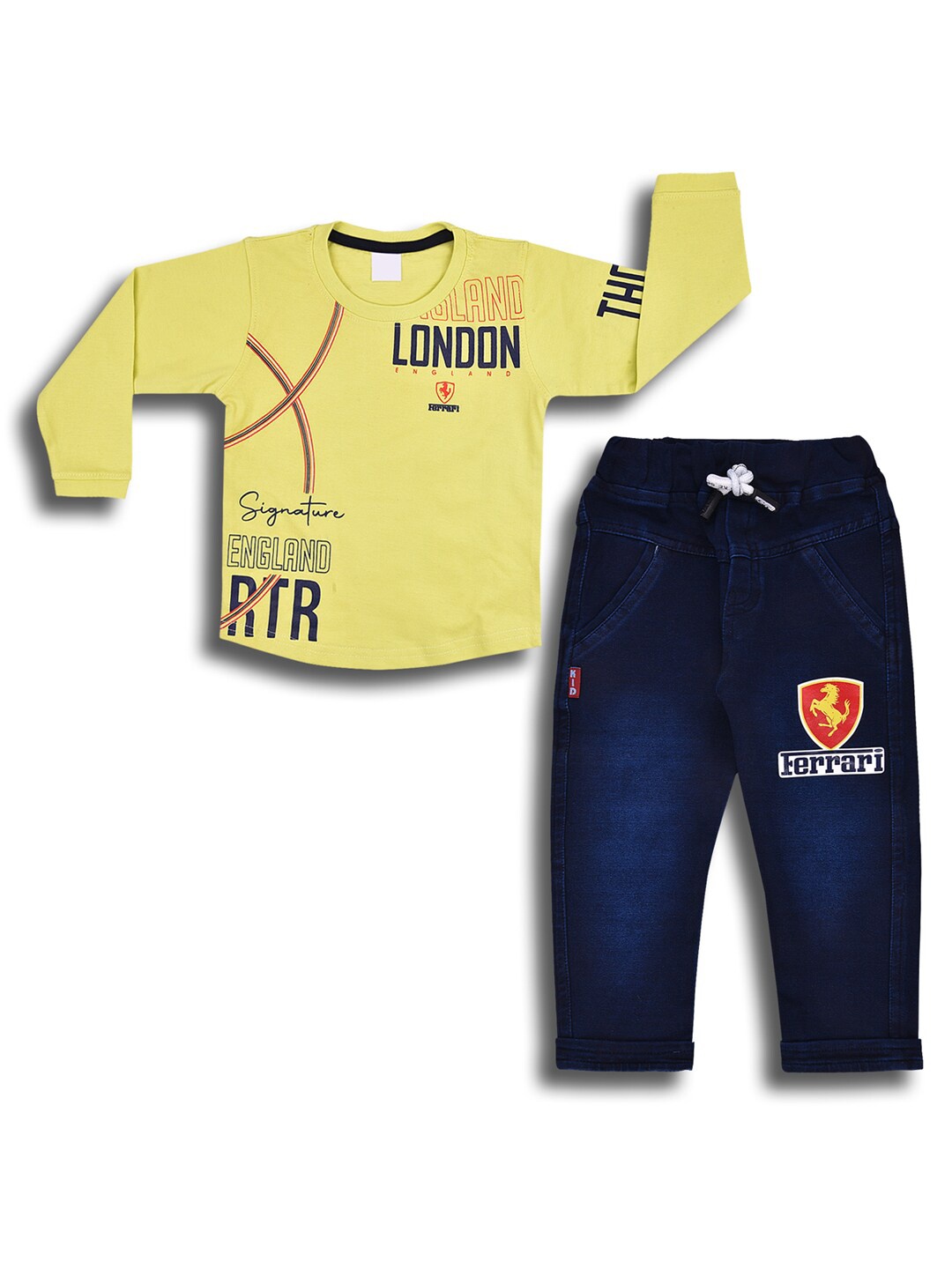 Wish Karo Boys Printed Round Neck Long Sleeves T-shirt with Jeans Clothing Set, Yellow
Wish Karo Boys Printed Round Neck Long Sleeves T-shirt with Jeans Clothing Set, Yellow