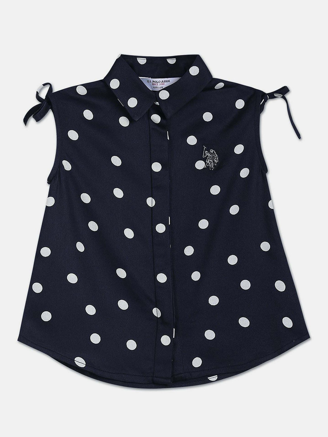 U.S. Polo Assn. Kids Girls Nautical Polka Dot Printed Shirt Style Top, Navy blue
U.S. Polo Assn. Kids Girls Nautical Polka Dot Printed Shirt Style Top, Navy blue