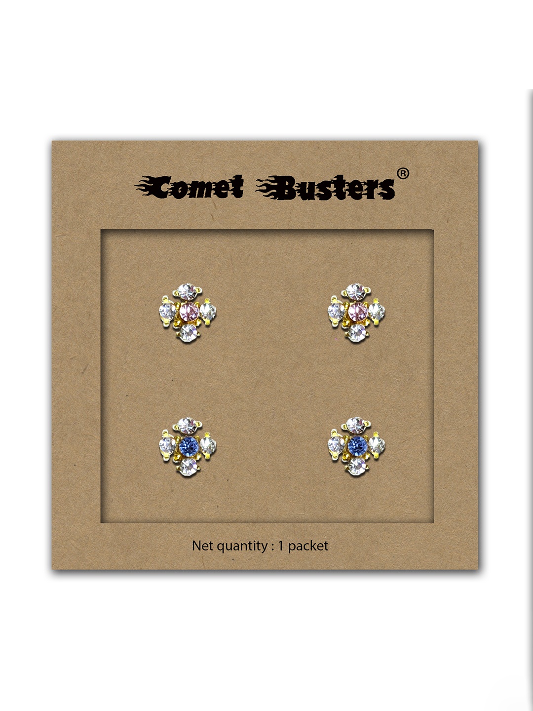 Comet Busters Pack Of 2 Gold Plated Stone Studded Floral Non Piercing Ear Stickers, Pink
Comet Busters Pack Of 2 Gold Plated Stone Studded Floral Non Piercing Ear Stickers, Pink