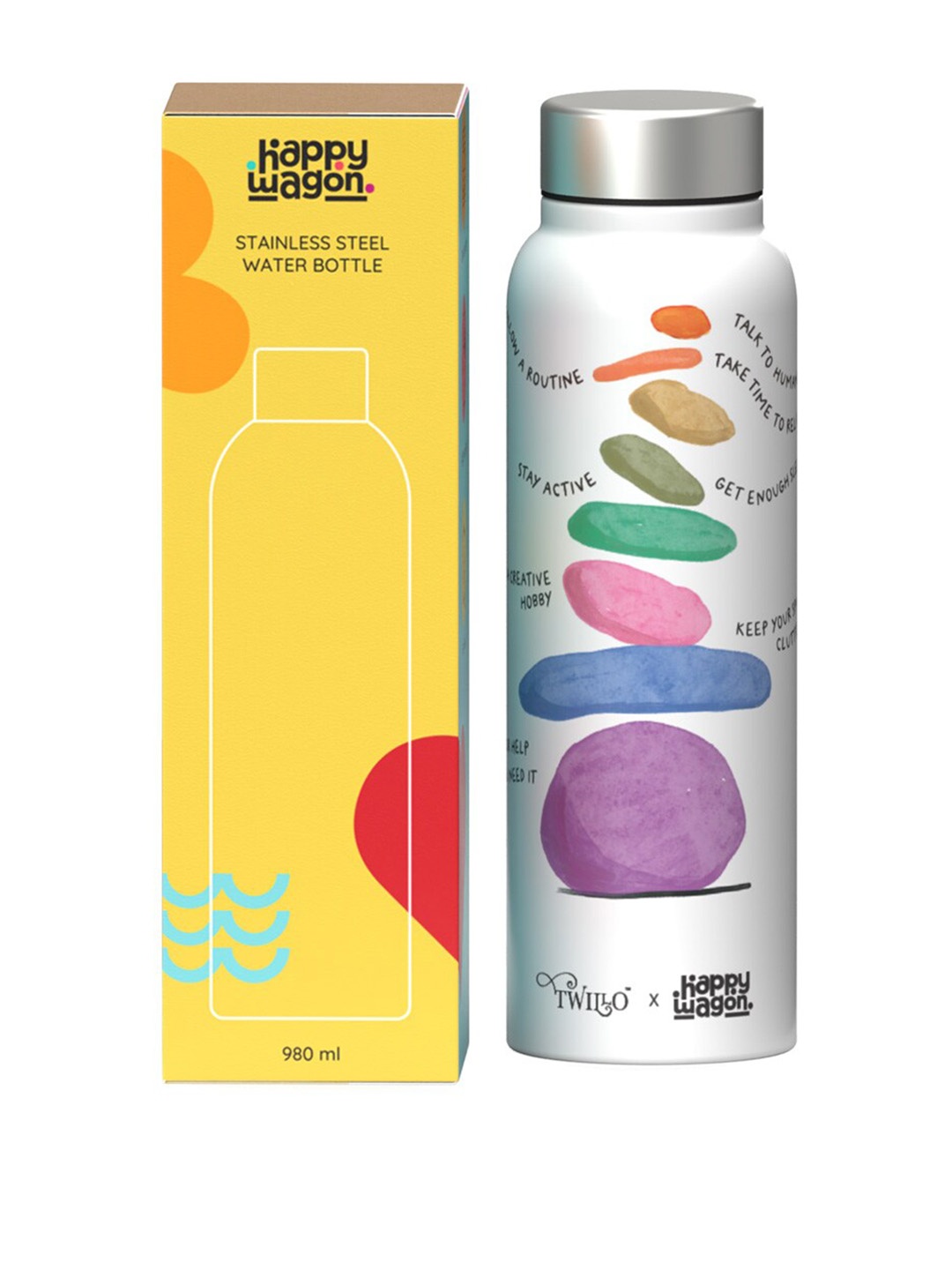 happywagon White & Lavender UV Printed Stainless Steel Balance it Out Water Bottle 980 Ml
happywagon White & Lavender UV Printed Stainless Steel Balance it Out Water Bottle 980 Ml