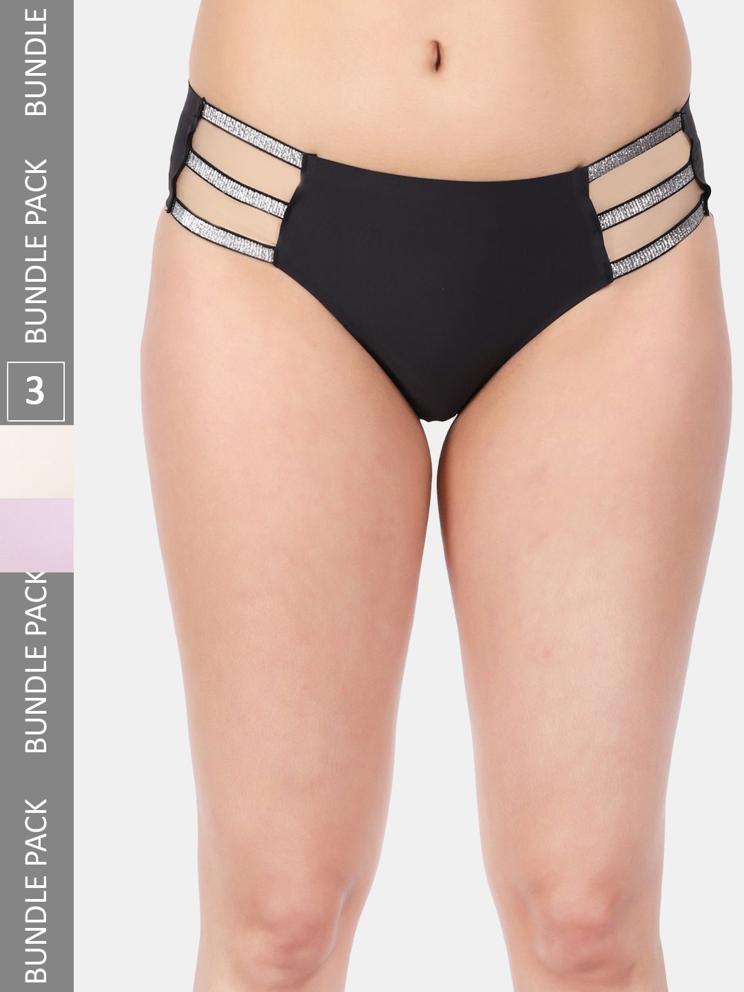 Amour Secret Women Pack Of 3 Self-Designed Anti-Bacterial Mid-Rise Bikini Briefs, Black
Amour Secret Women Pack Of 3 Self-Designed Anti-Bacterial Mid-Rise Bikini Briefs, Black