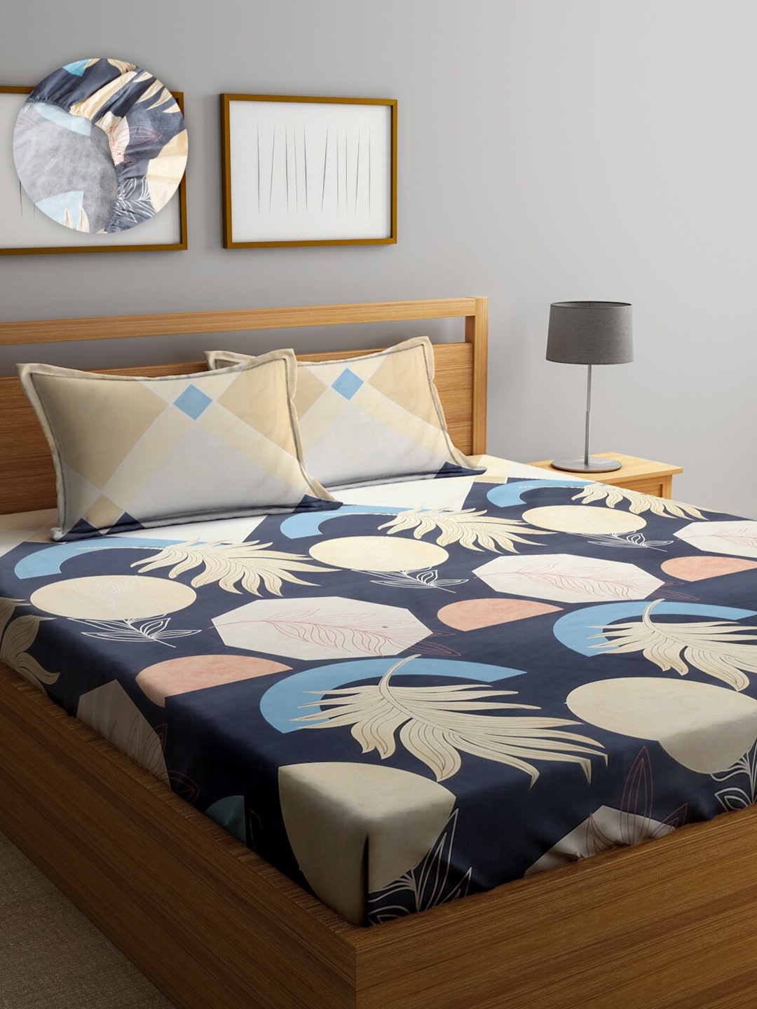 SOKNACK Grey & Beige Floral Printed 280 TC Cotton Fitted Queen Bedsheet & Pillow Covers
SOKNACK Grey & Beige Floral Printed 280 TC Cotton Fitted Queen Bedsheet & Pillow Covers
