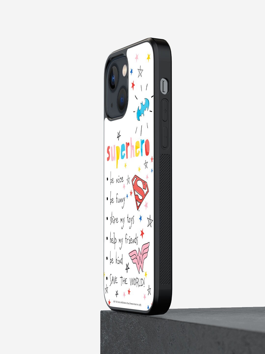 macmerise Superhero To Do List Printed iPhone 13 Glass Case, White