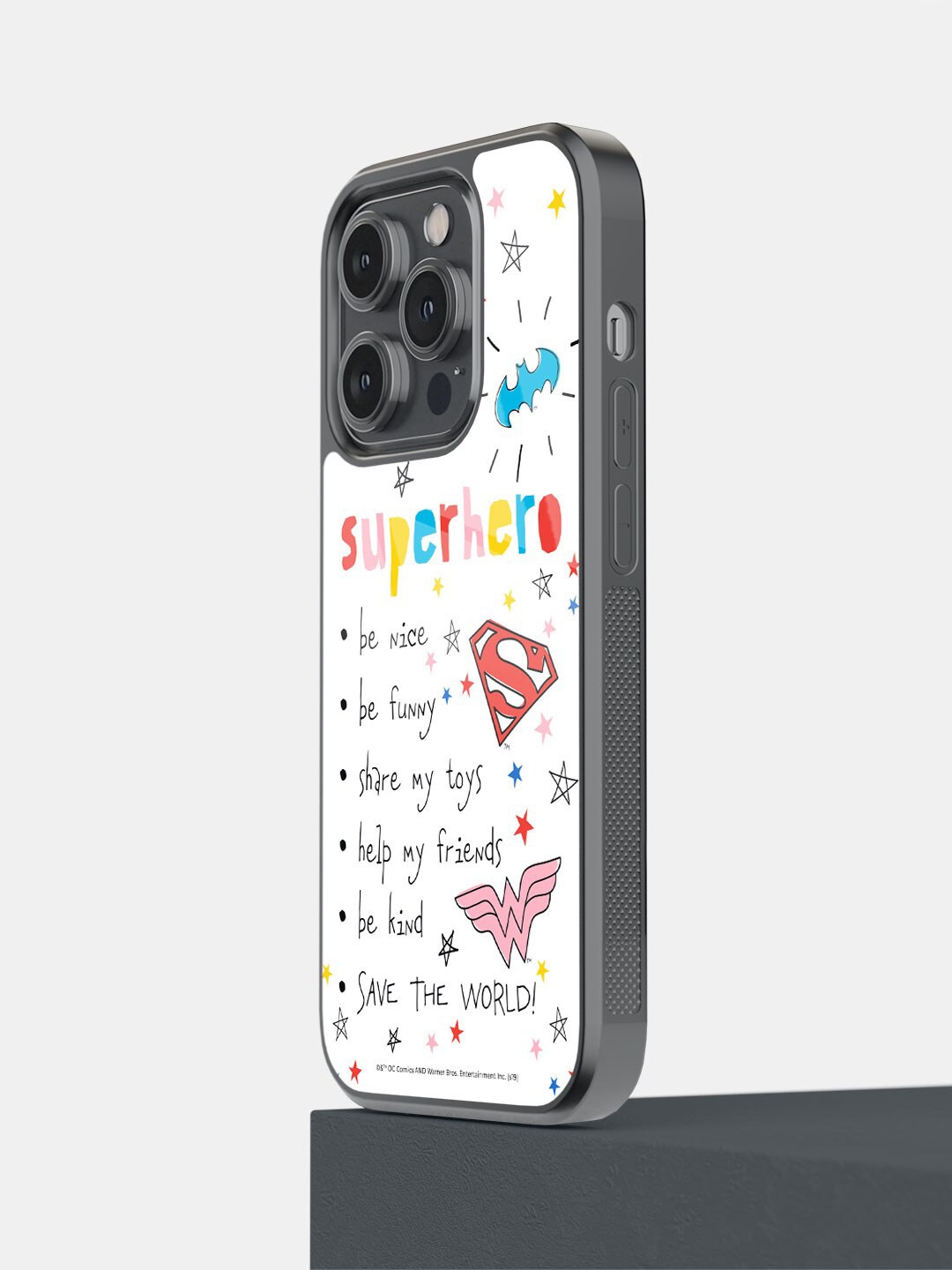 macmerise Superhero To Do List Design iPhone 14 Pro Glass Mobile Phone Case, White