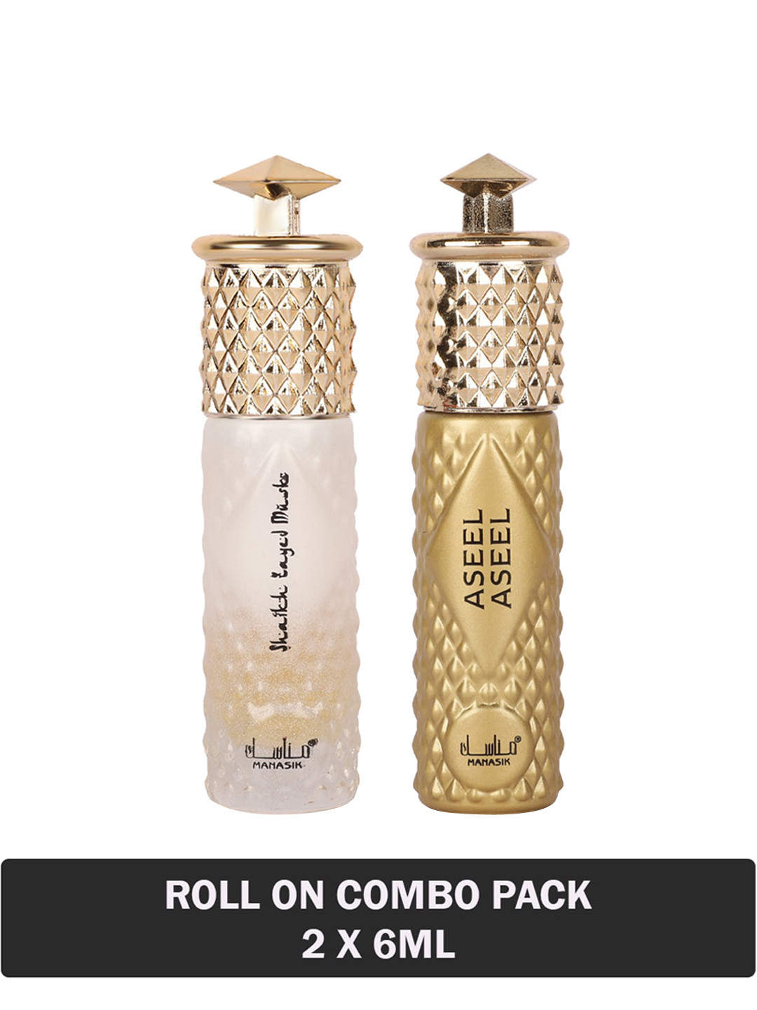 MANASIK Men Set Of Shaikh Zayed Musk & Aseel Aseel Long Lasting Attars - 6 ml Each, White
MANASIK Men Set Of Shaikh Zayed Musk & Aseel Aseel Long Lasting Attars - 6 ml Each, White