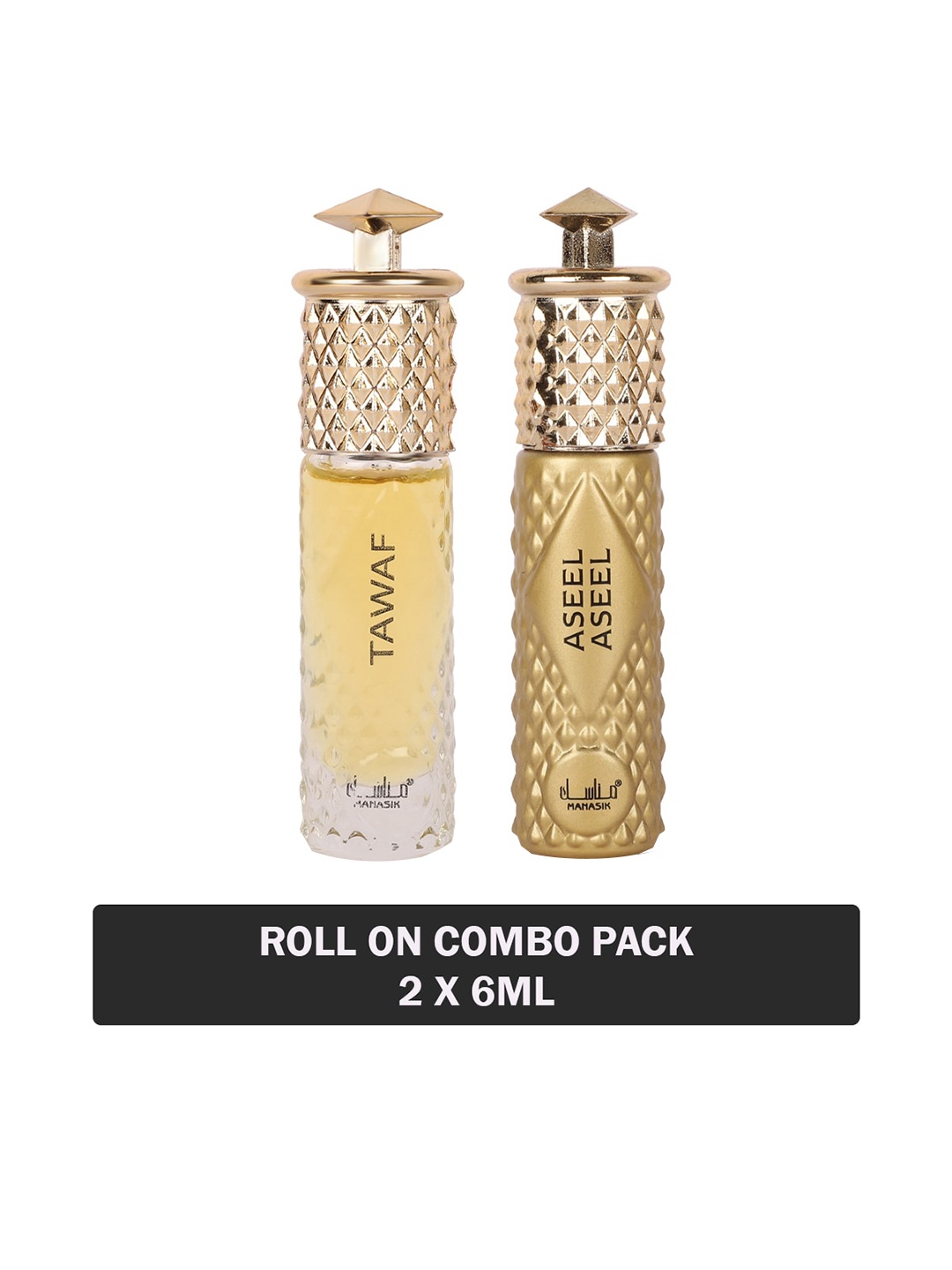 MANASIK Set of Tawaf & Aseel Aseel Long-Lasting Roll-On Attar - 6 ml each, Yellow
MANASIK Set of Tawaf & Aseel Aseel Long-Lasting Roll-On Attar - 6 ml each, Yellow