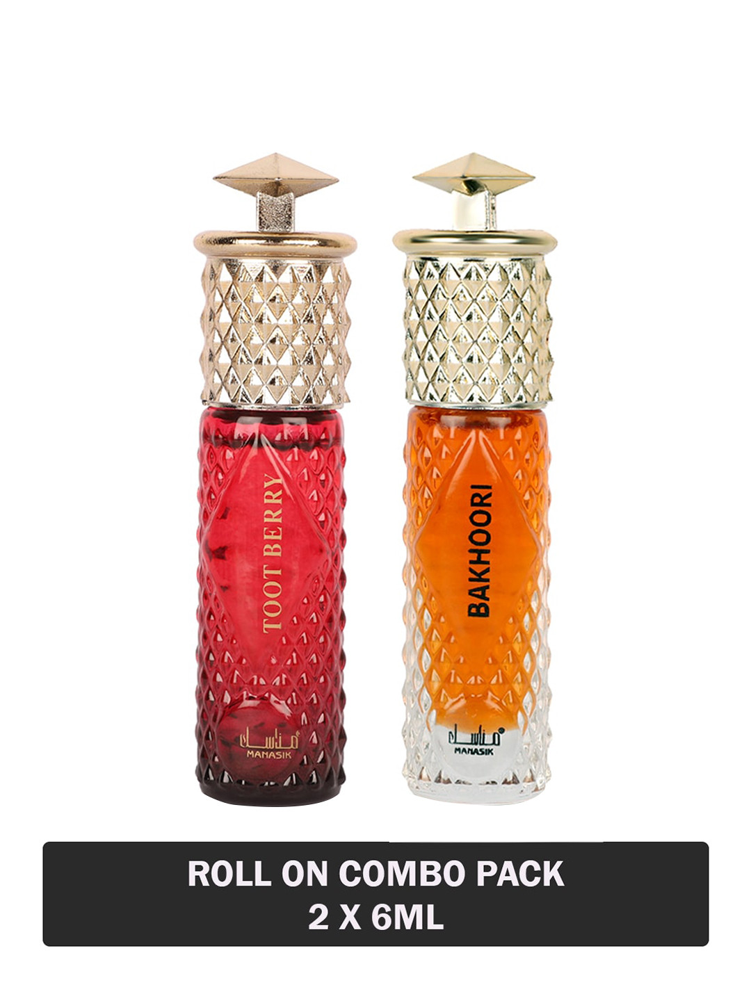 MANASIK Set of Toot Berry & Bakhoori Long-Lasting Roll-On Attar - 6ml Each, Red
MANASIK Set of Toot Berry & Bakhoori Long-Lasting Roll-On Attar - 6ml Each, Red