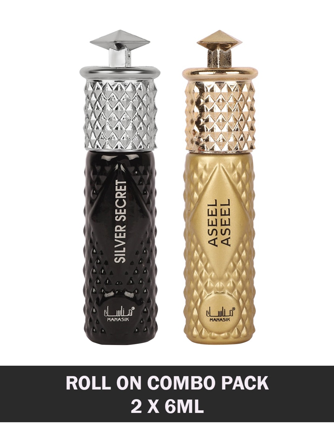 MANASIK Men Set Of 2 Long-Lasting Roll-On Attars 6ml Each- Silver Secret & Aseel Aseel, Black
MANASIK Men Set Of 2 Long-Lasting Roll-On Attars 6ml Each- Silver Secret & Aseel Aseel, Black