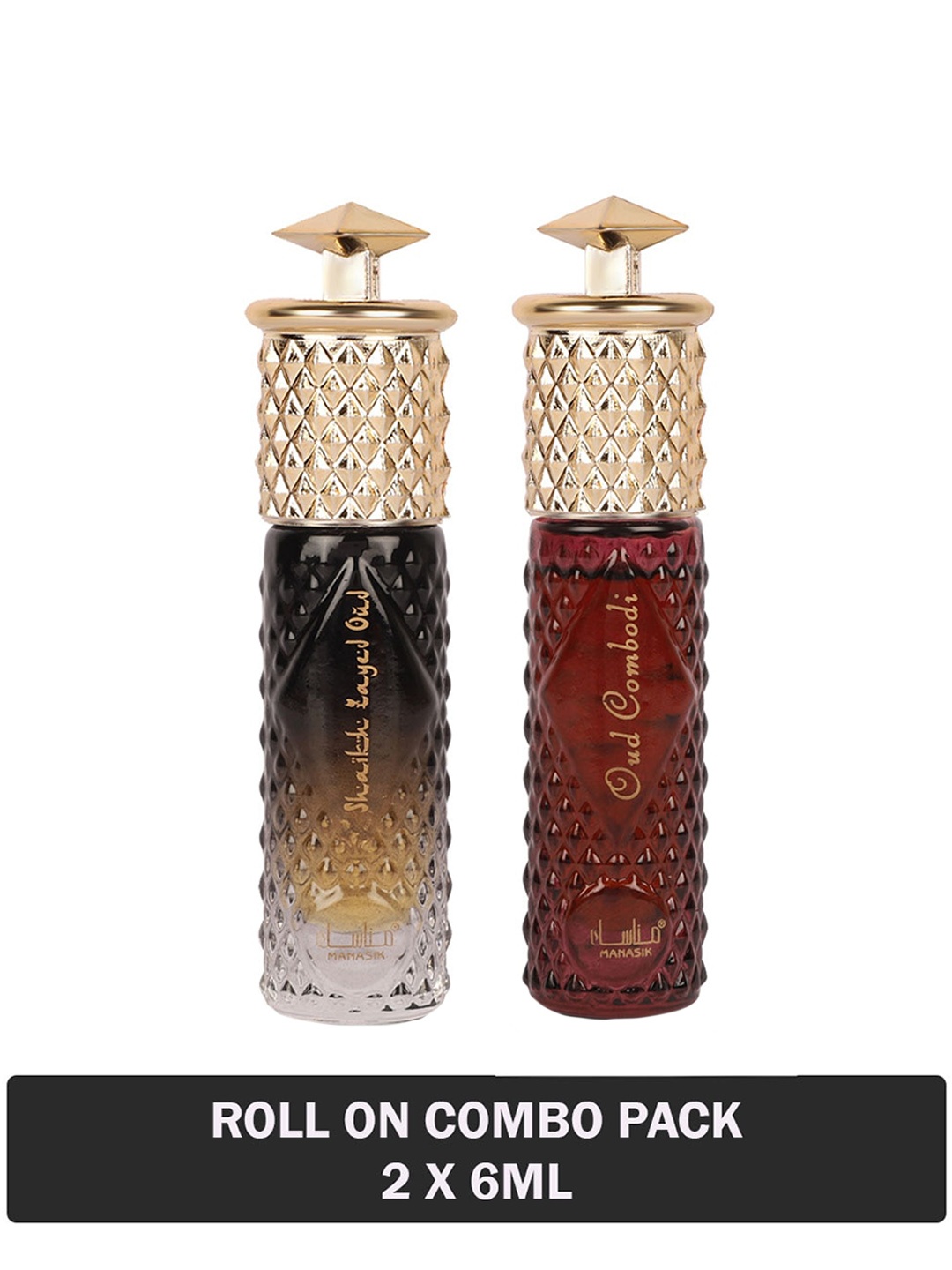 MANASIK Men Set Of 2 Long Lasting Attars - 6 ml Each - Shaikh Zayed Oud & Oud Combodi, Brown
MANASIK Men Set Of 2 Long Lasting Attars - 6 ml Each - Shaikh Zayed Oud & Oud Combodi, Brown