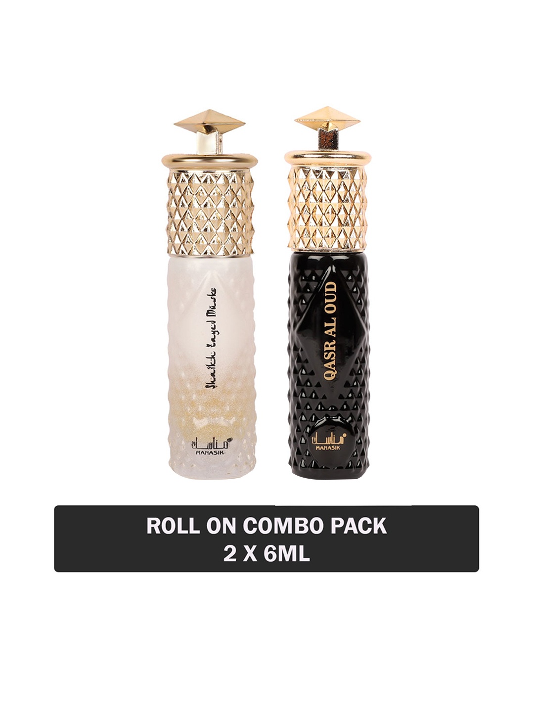 MANASIK Set Of 2 Long Lasting Roll-On Attars - Shaikh Zayed Musk & Qasr Al Oud - 6ml Each, Black
MANASIK Set Of 2 Long Lasting Roll-On Attars - Shaikh Zayed Musk & Qasr Al Oud - 6ml Each, Black