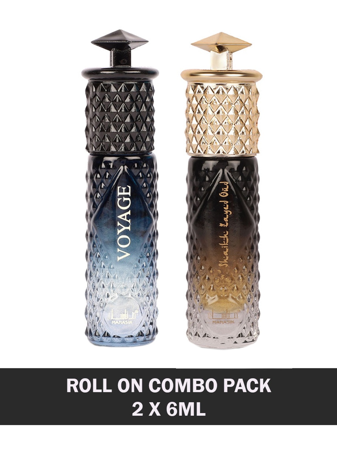 MANASIK Men Set of 2 Long Lasting Roll-On Attar 6 ml each - Voyage & Shaikh Zayed Oud, Brown
MANASIK Men Set of 2 Long Lasting Roll-On Attar 6 ml each - Voyage & Shaikh Zayed Oud, Brown