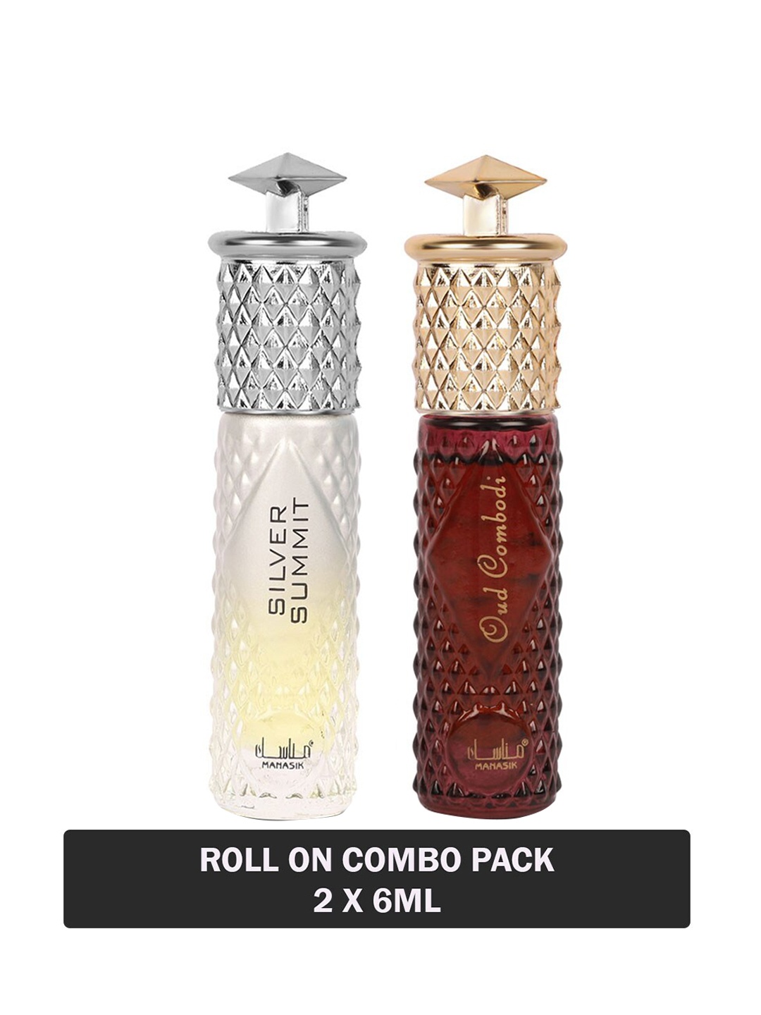 MANASIK Men Set Of 2 Long Lasting Attars - 6 ml Each - Silver Summit & Oud Combodi, White
MANASIK Men Set Of 2 Long Lasting Attars - 6 ml Each - Silver Summit & Oud Combodi, White