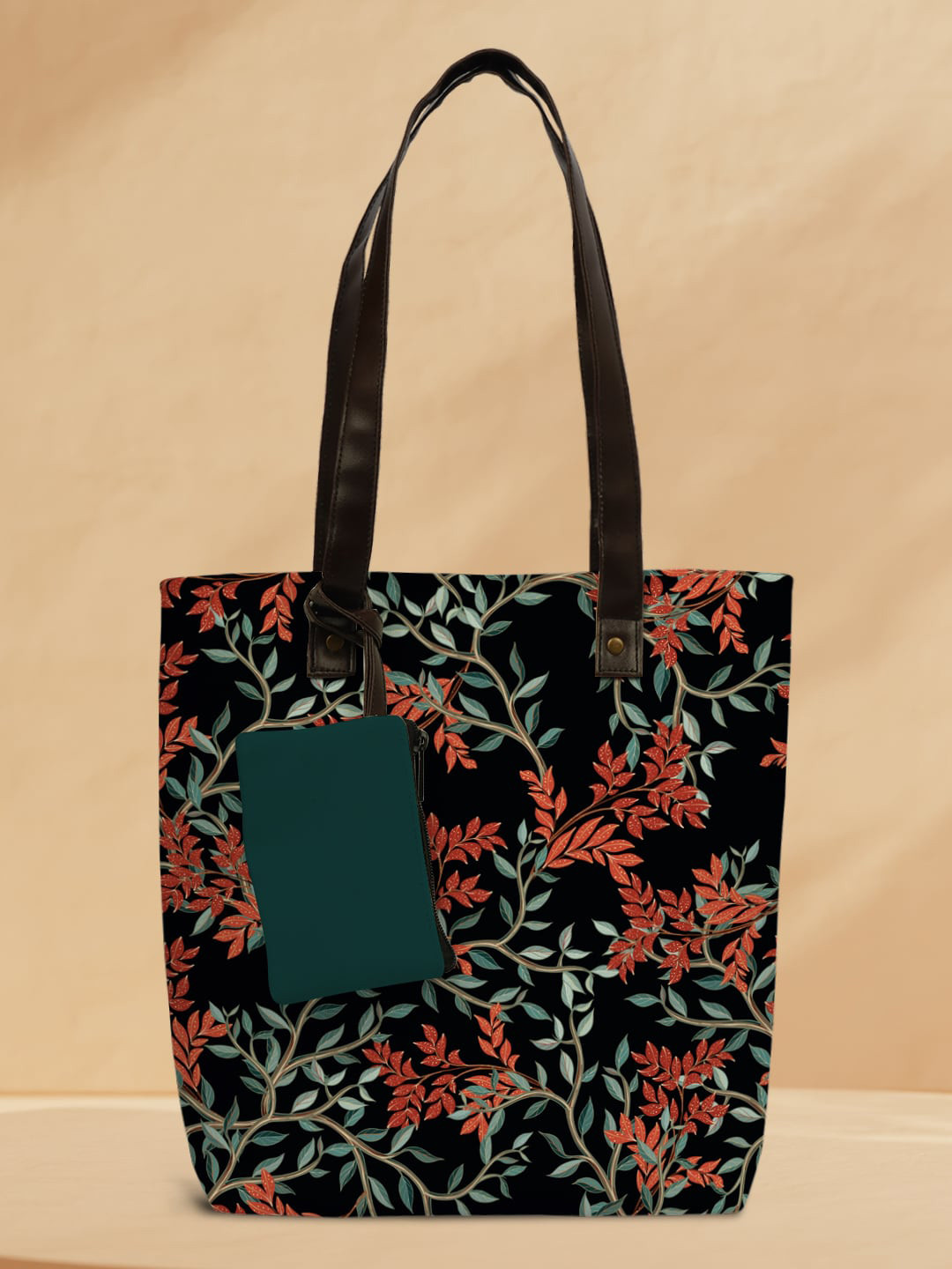 Crazy Corner Women Floral Printed Shopper Tote Bag with Pouch, Black
Crazy Corner Women Floral Printed Shopper Tote Bag with Pouch, Black