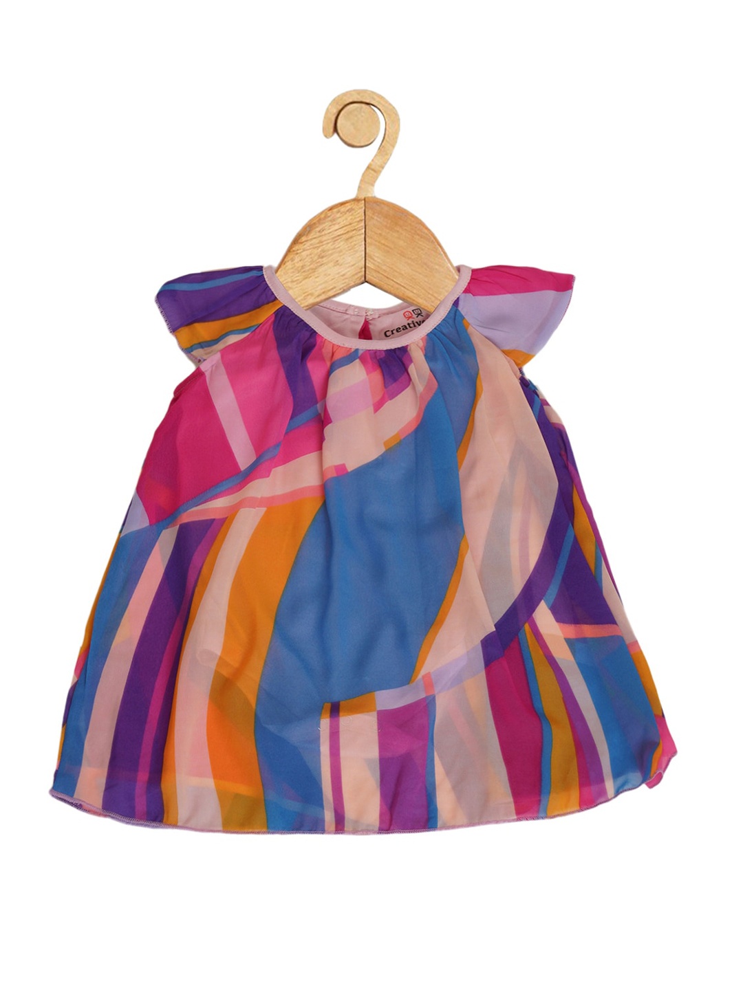 Creative Kids Infant Girls Round Neck Striped Georgette Fit & Flare Romper Dress, Pink
Creative Kids Infant Girls Round Neck Striped Georgette Fit & Flare Romper Dress, Pink