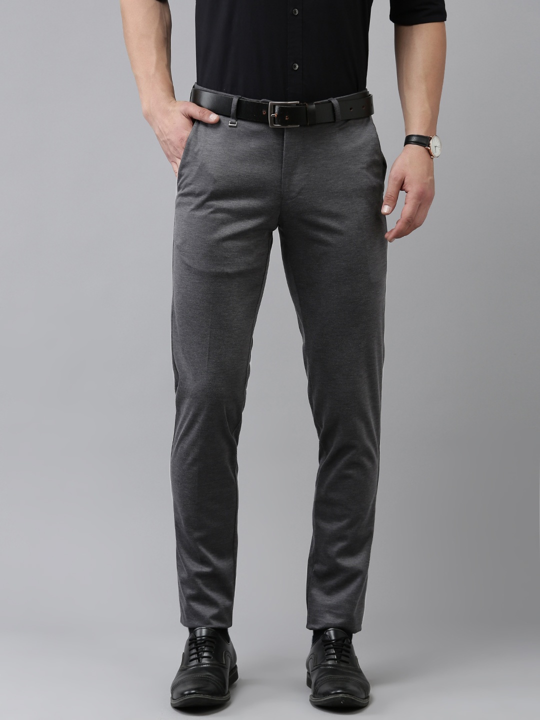 Van Heusen Men Ultra Slim Fit Mid-Rise Plain Woven Flat-Front Formal Trousers, Grey melange
Van Heusen Men Ultra Slim Fit Mid-Rise Plain Woven Flat-Front Formal Trousers, Grey melange